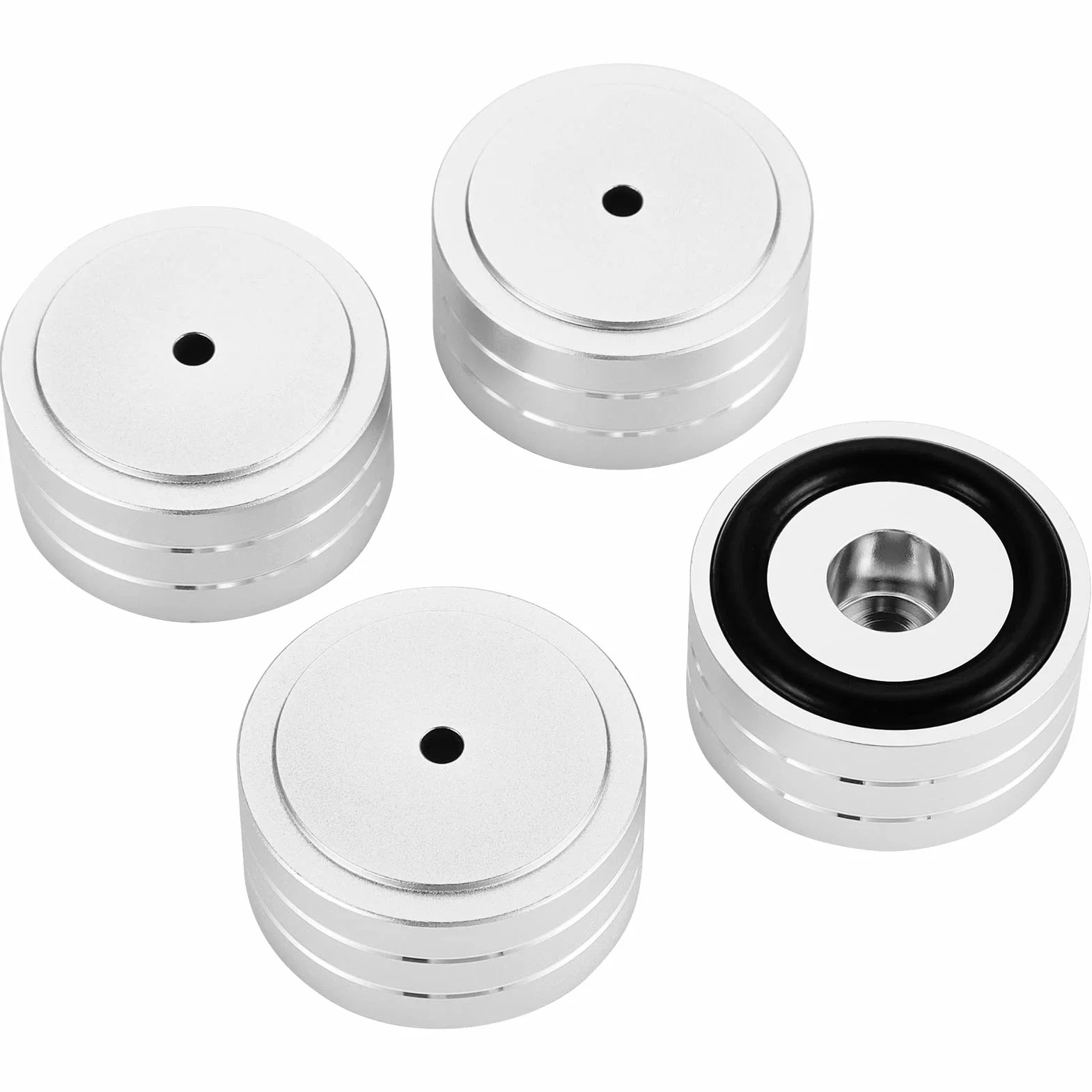 Piedini in alluminio per altoparlanti HiFi 40 x 20 mm, Nero, Argento (4 pezzi)