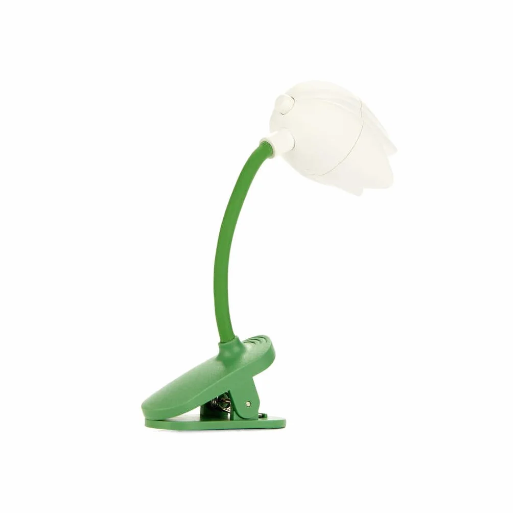 Balvi Lampada Flessibile con Clip a Forma di Tulipano Bianco per Lettura
