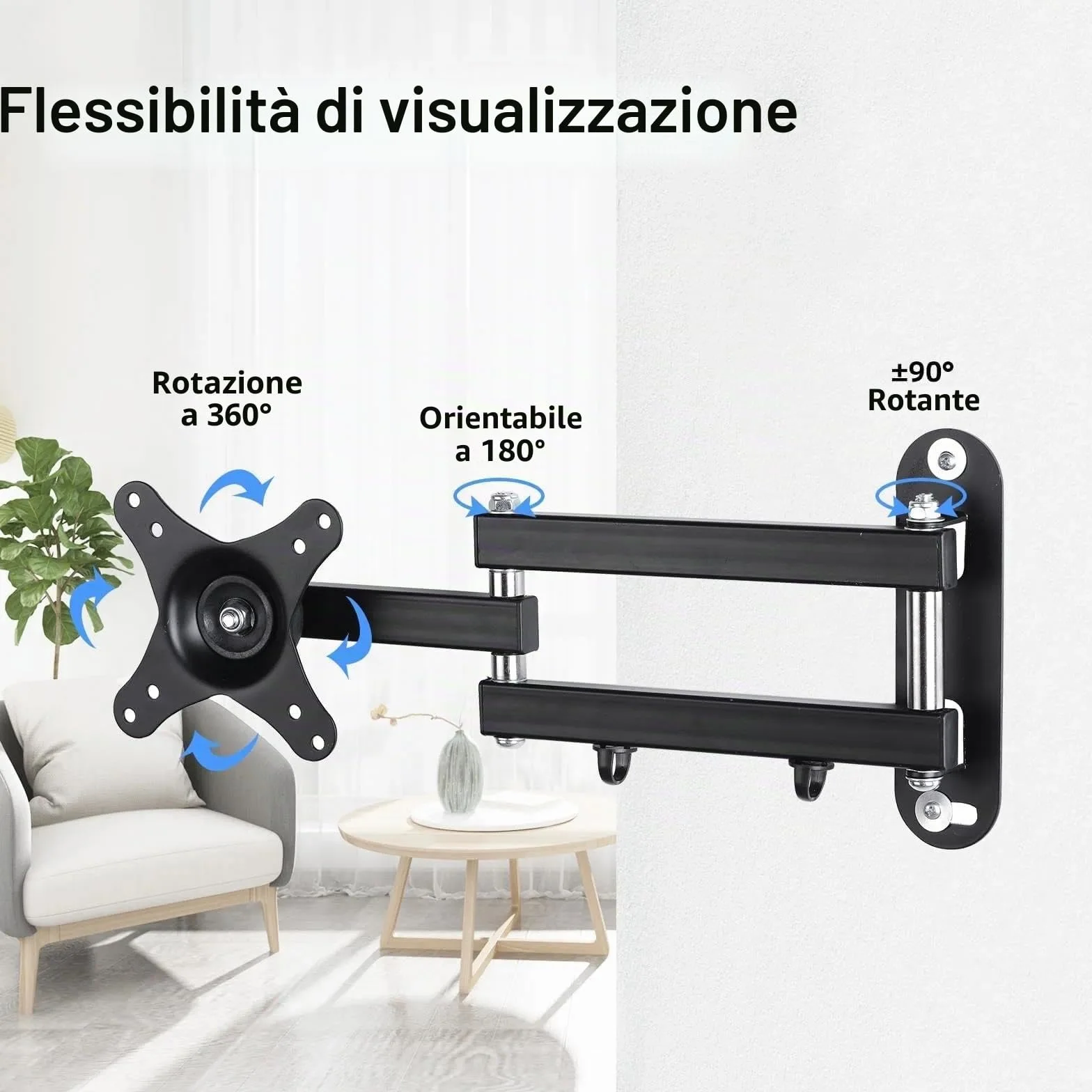 Suptek Staffa da Parete per TV 15-32 Pollici LED LCD OLED VESA 75/100mm Fino a 13kg MA2720