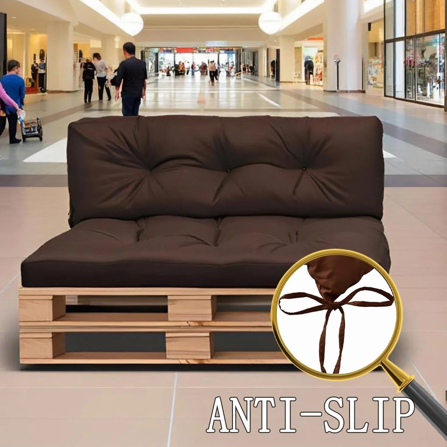 Cuscini for Pallet 120×80 120×60 100×60 80×60, Cuscino Bancale Impermeabile for Internio Esterno,Set di Cuscini for Europallet con Schienale for Divano da Giardino(Marina,120x80+120x40cm)
