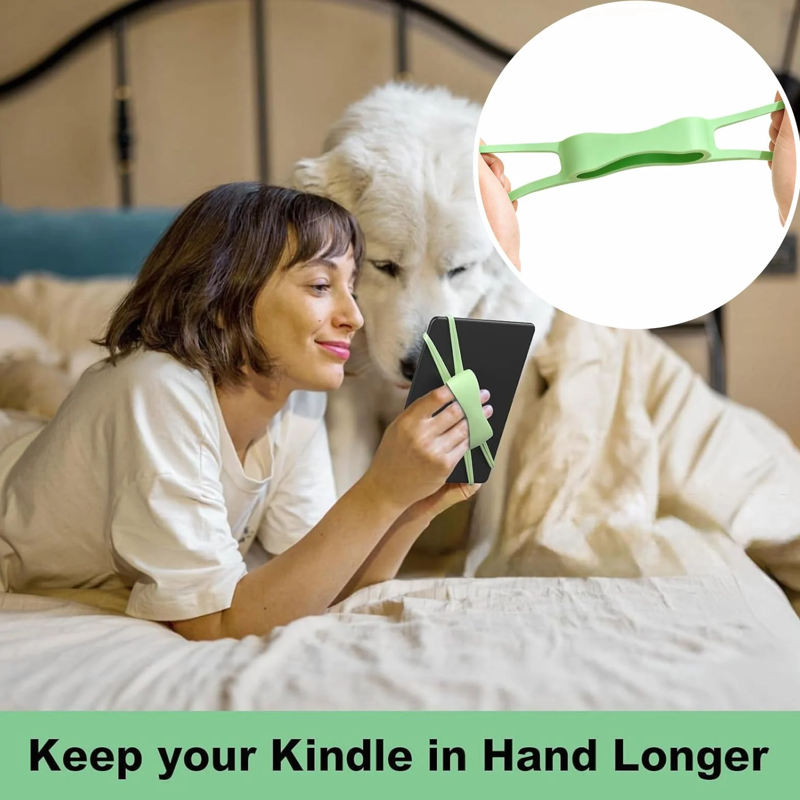 Supporto Universale per Kindle eReaders Tablet, 3 Pezzi Silicone Antiscivolo Cinturino di Presa Compatibile Fire Paperwhite