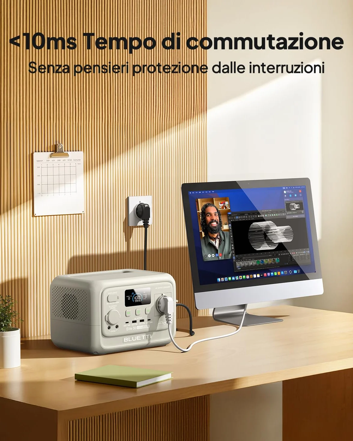 BLUETTI Elite 30 V2 Generatore Solare 288Wh, 600W (1500W Picco), Ricarica Rapida 70 min, LiFePO₄, per Campeggio e Emergenze(Grigio Sabbia Chiaro)