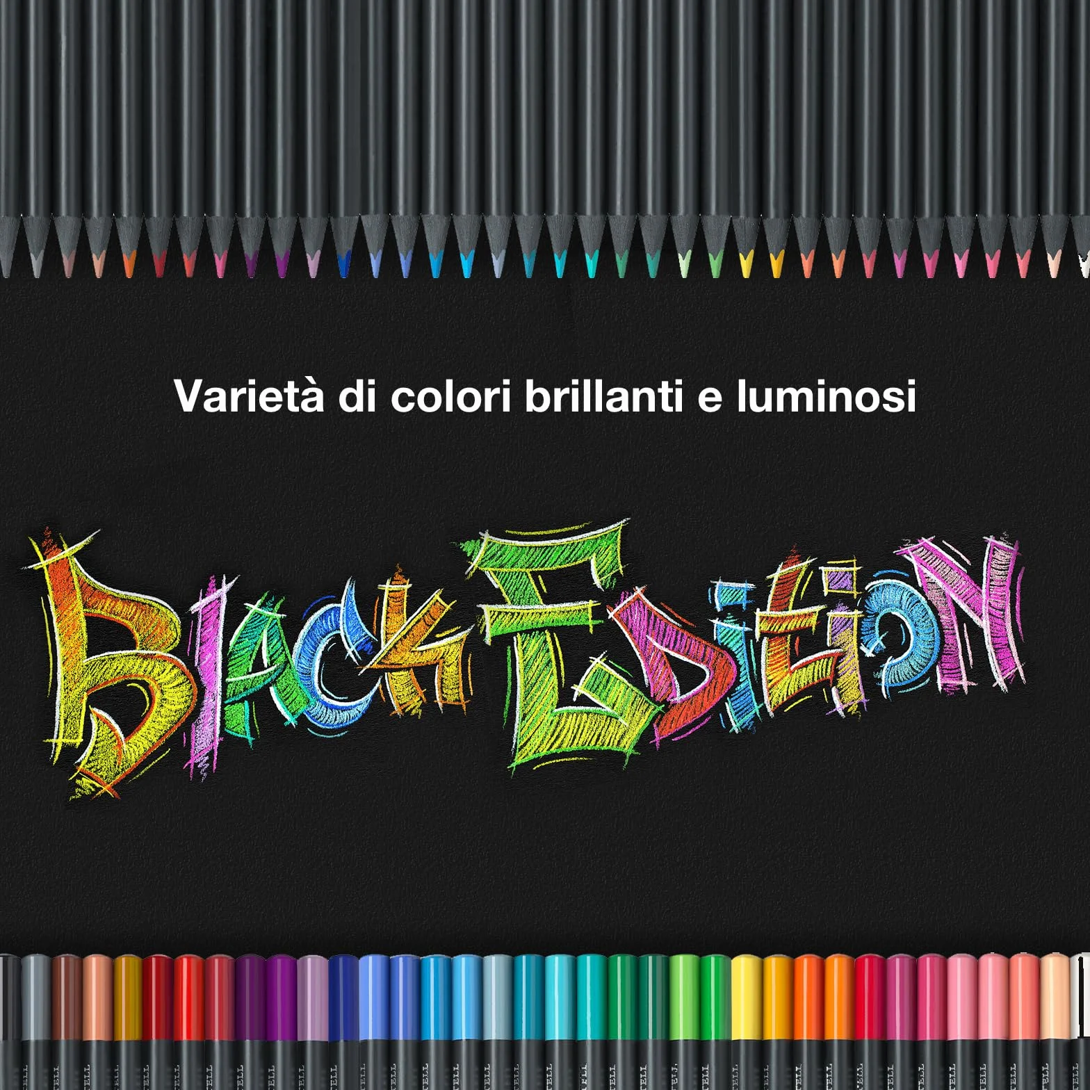 Faber-Castell Black Edition 24 Matite Colorate, Resistenti alla Rottura, Impugnatura Ergonomica, Valigetta per Carta Chiara e Scura
