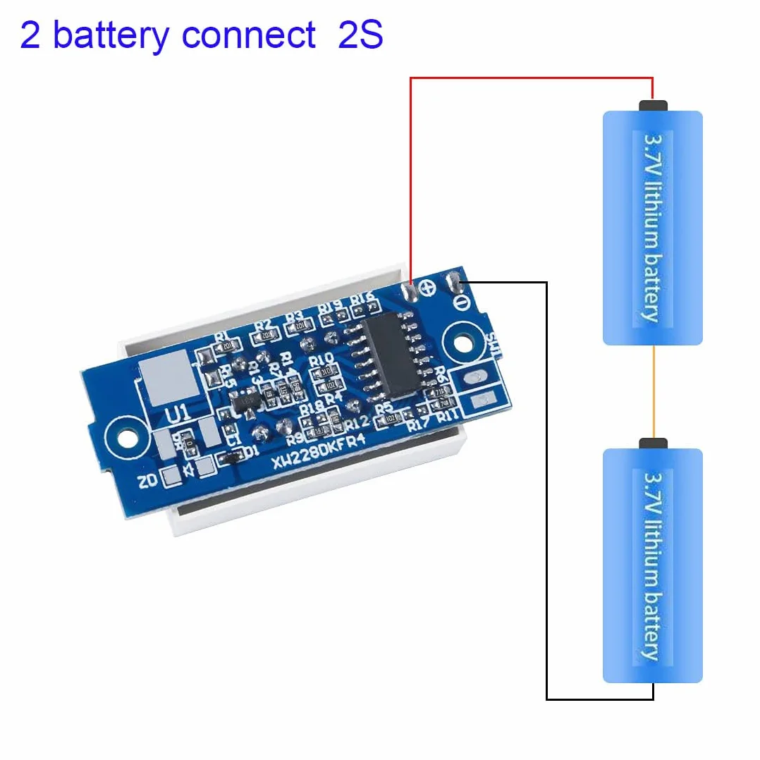 RUNCCI-YUN 2S Modulo Indicatore di Capacità Della Batteria Al Litio 8.4V Blu Tester Display LED per batterie 18650 4PCS