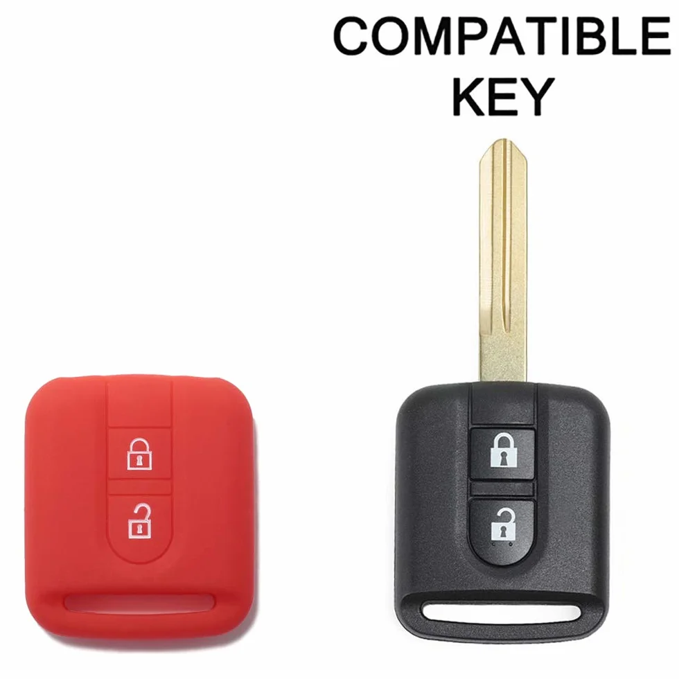 Siliconowy Portachiave Guscio Cover do Kluczyka Nissan 2 Przyciski Qashqai Xtrail Micra Terrano Murano Almera Note Juke Czerwony