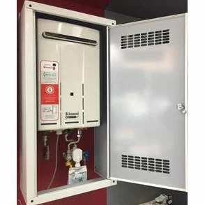 Copriscaldabagno per Rinnai da esterno bianco misure cm. 85x44x22 - Copriscaldabagno adatto per Scaldabagno Rinnai da esterno - le misure indicate sono riferite all'esterno del Copriscaldabagno.