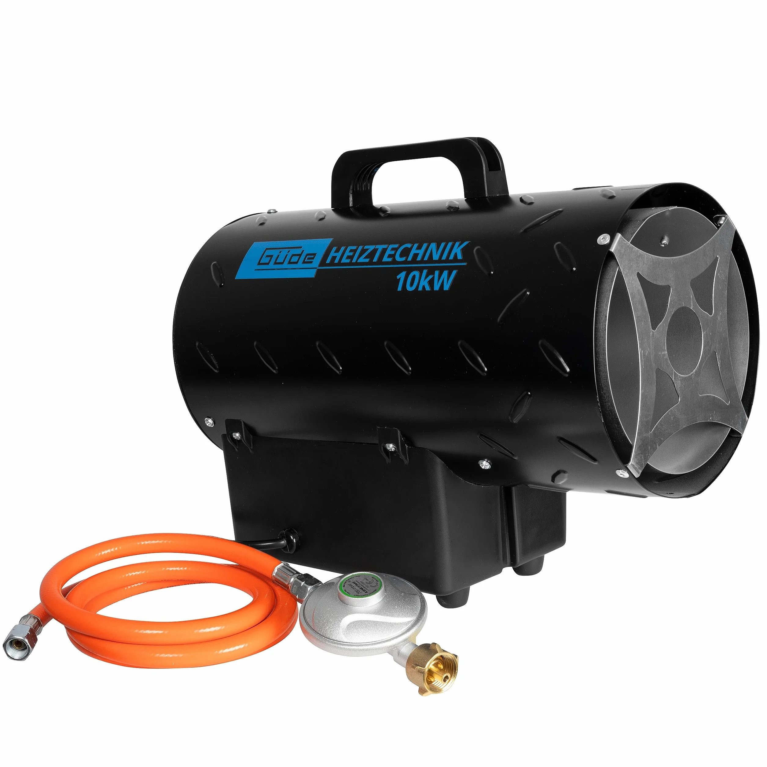 Güde GGH 10 L Termoventilatore a gas, Tubo gas 1,5 m, Riduttore pressione 700 mbar