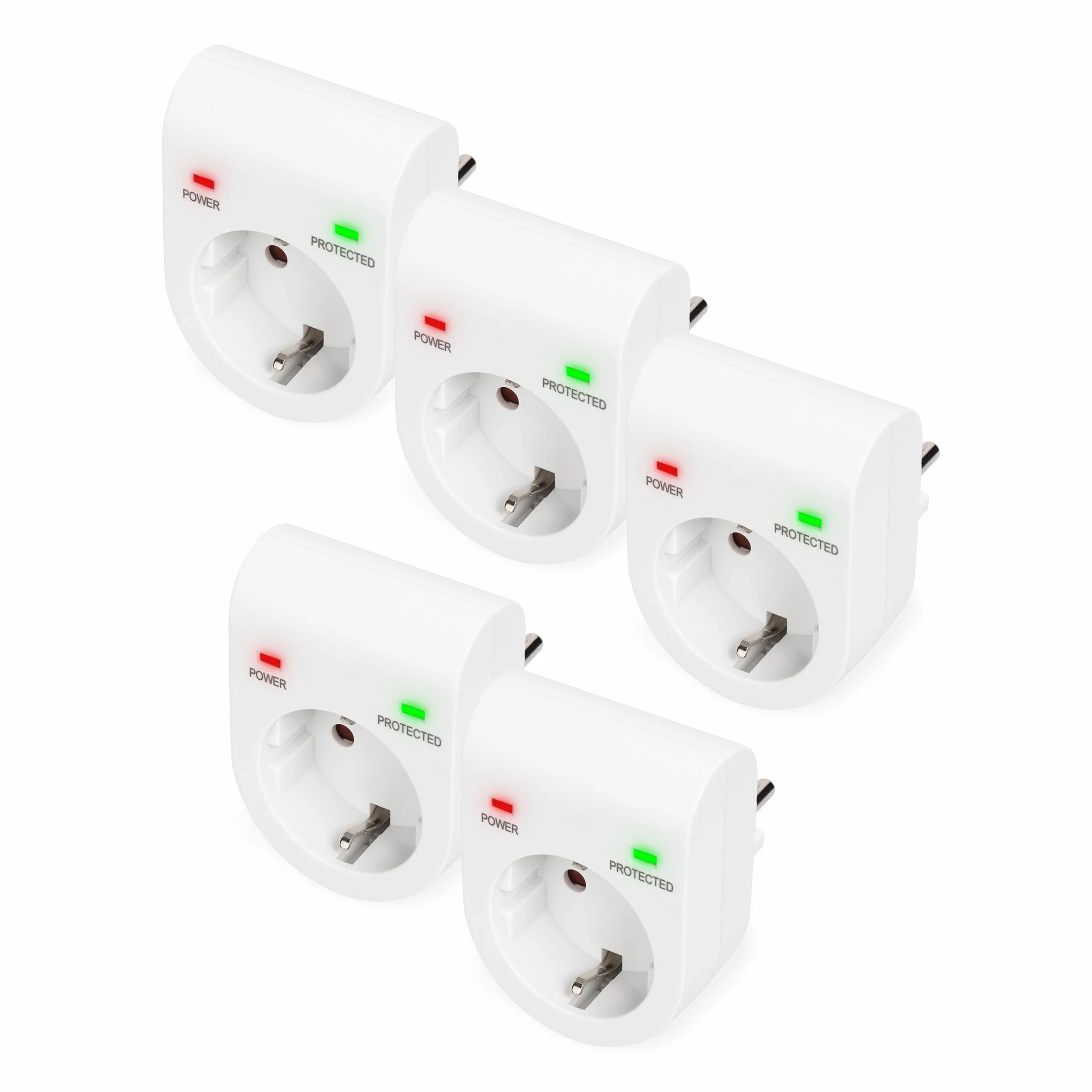 DIGITUS DN-95400 Adattatore protezione sovratensioni 5 pezzi 16A 230V 3500W LED bianco