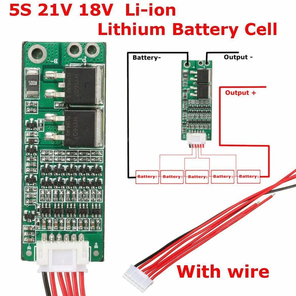BMS 18650 Li-ion Battery Protection Board 5S 15A 18V 21V 5pcs