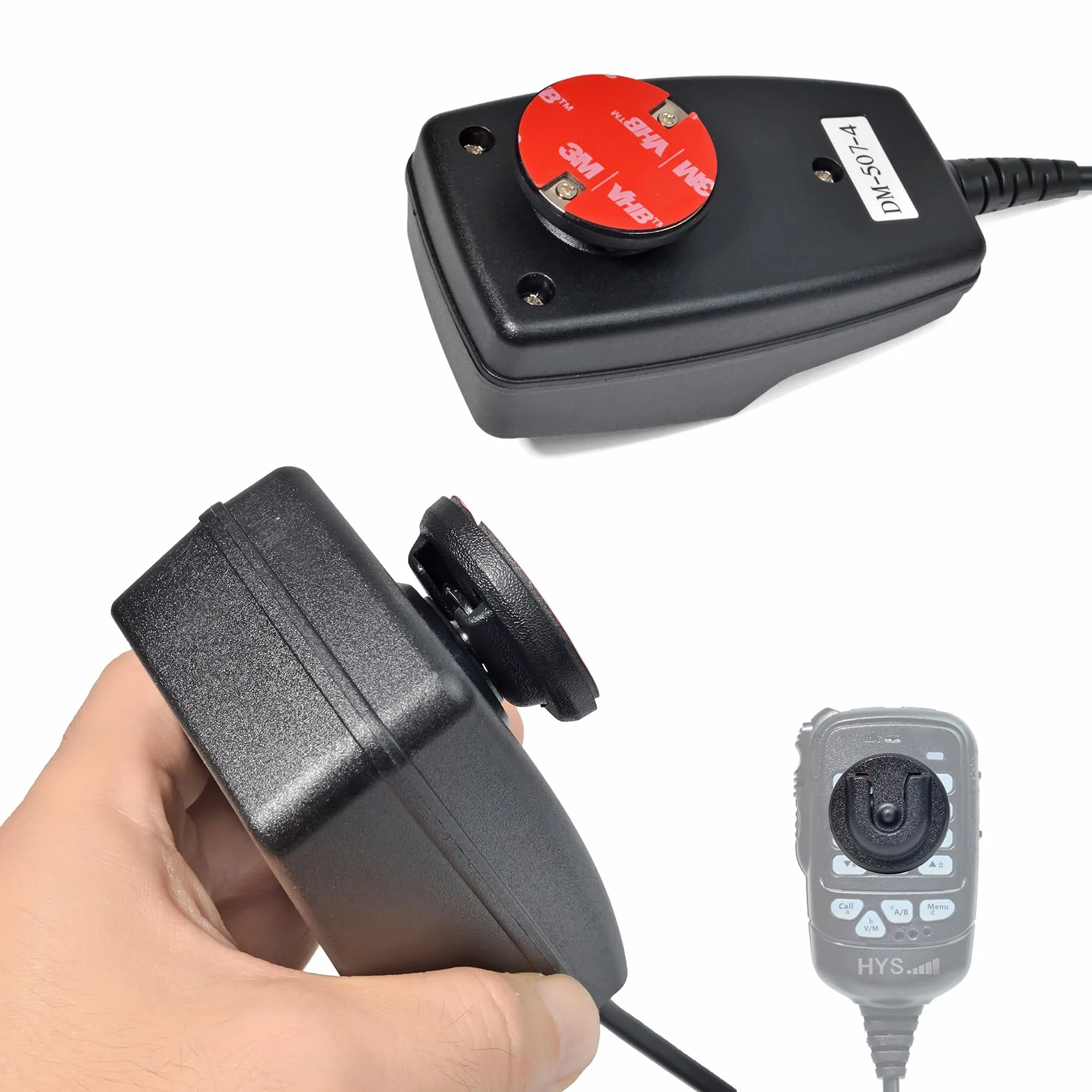 UAYESOK Supporto per microfono CB con retro adesivo per Midland, Kenwood, Motorola, Baofeng, CB PMR (nero)