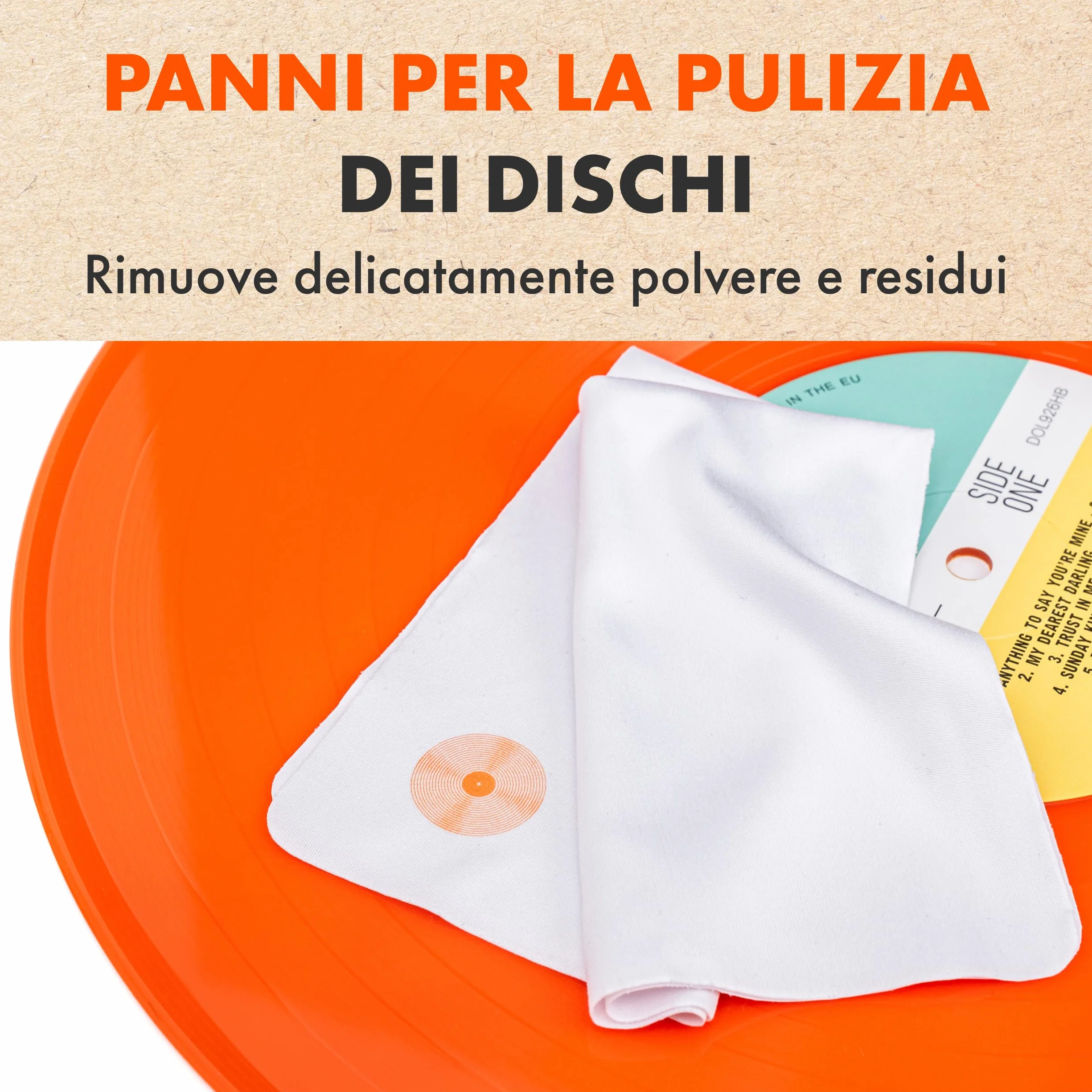SPINCARE Panni Antistatici Per Dischi In Vinile Microfibra 24x16,5 cm