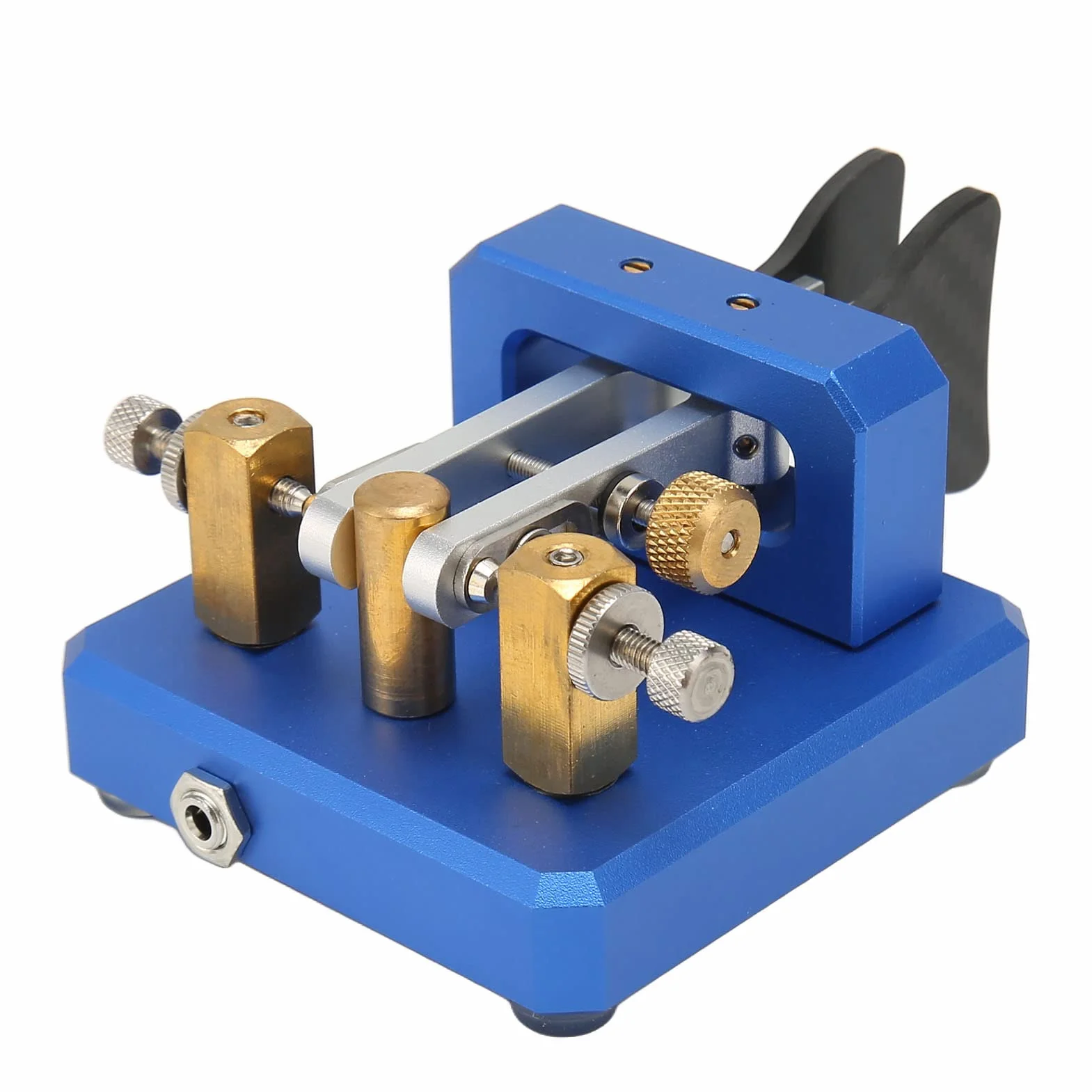 Lambic Double Paddle Morse Code Key, Portable CW Telegraph Key for Camping Indoor (Blu scuro)