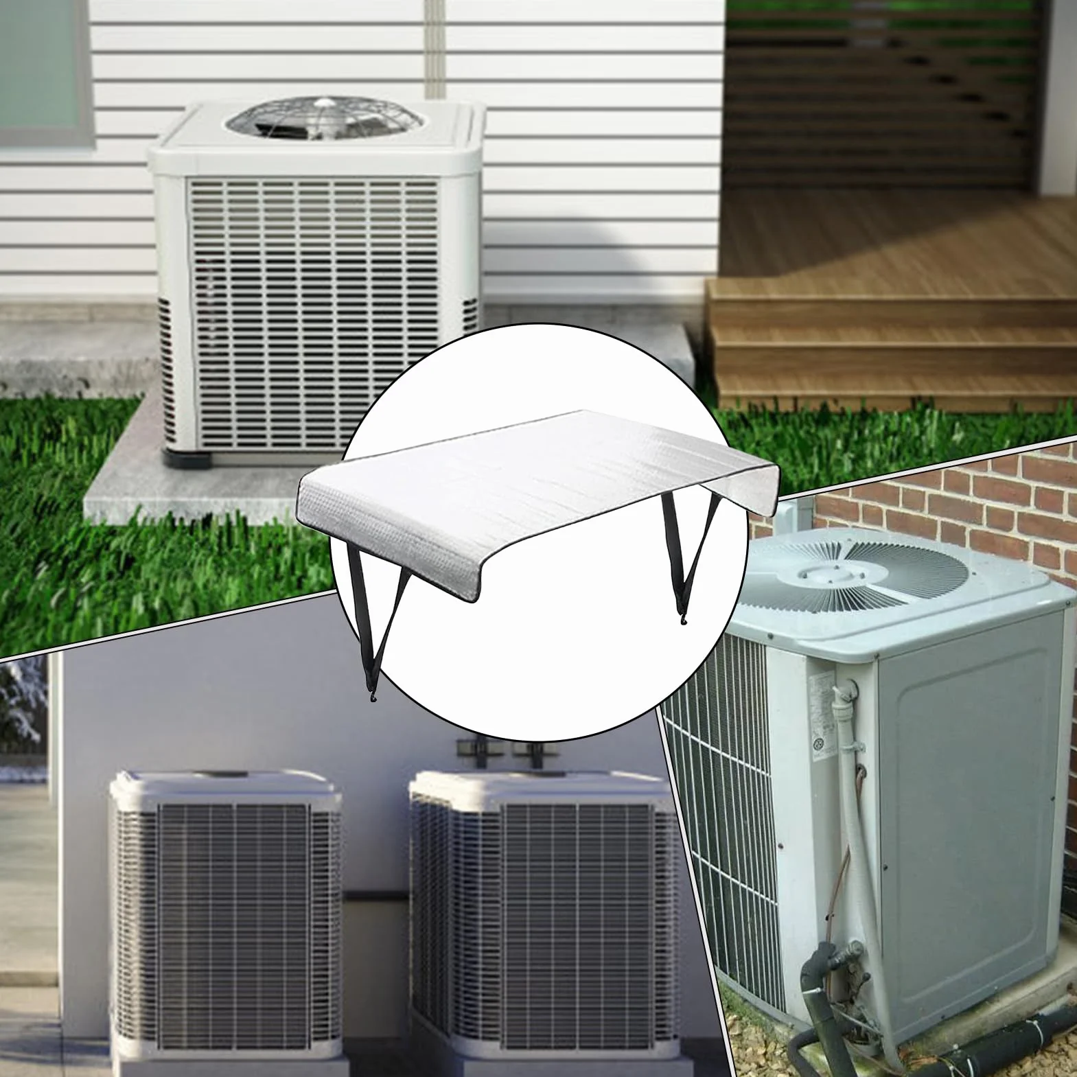Copri Condizionatore Esterno Impermeabile Scudo Ombrellone Protezione Anti-Intemperie Sole Pioggia Neve