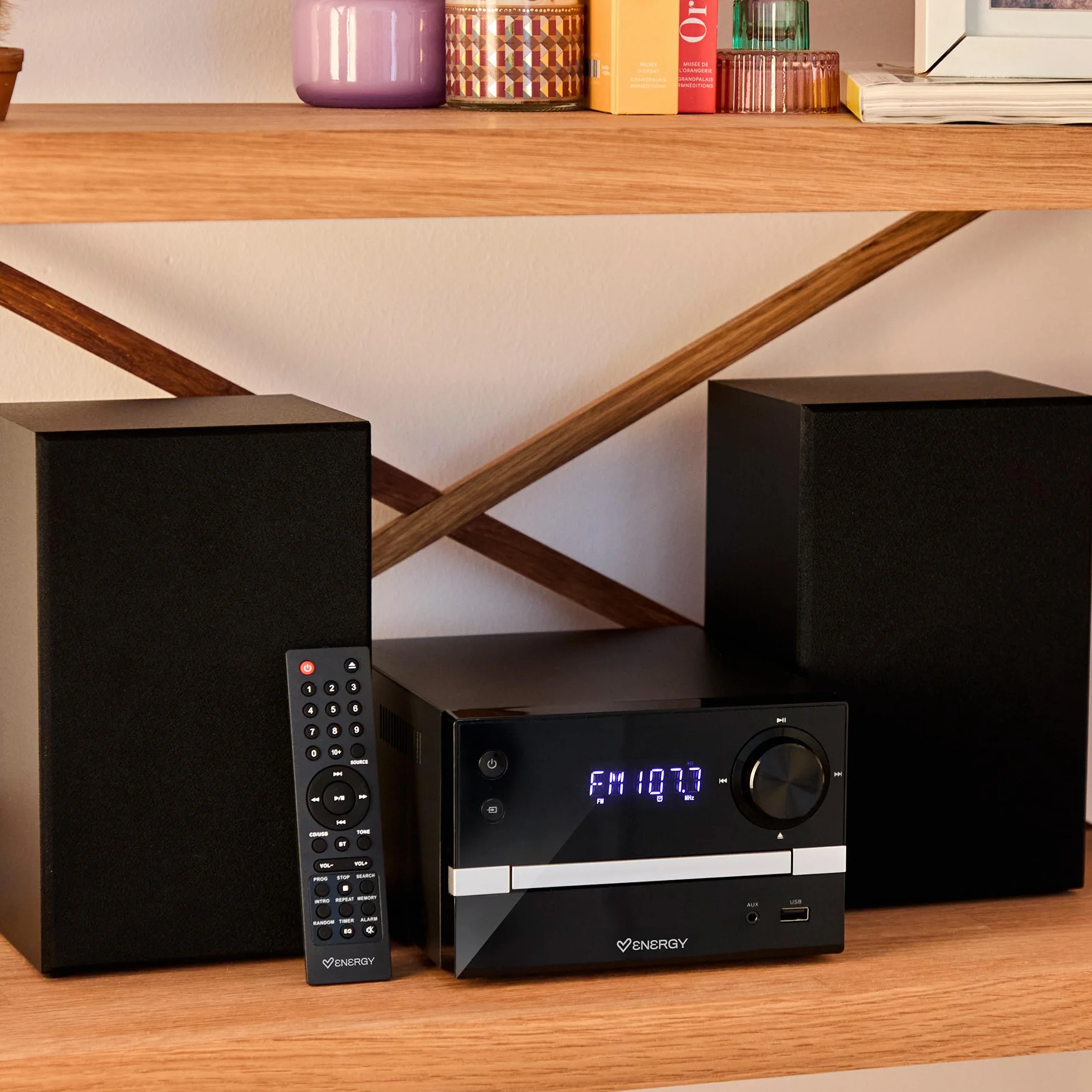 Energy Sistema 7 Micro Hi Fi 30W Impianto Stereo Bluetooth Lettore CD USB MP3 Radio FM System Home Speaker Modulari Bass Jack 3.5mm Wireless 2.0 Full Range