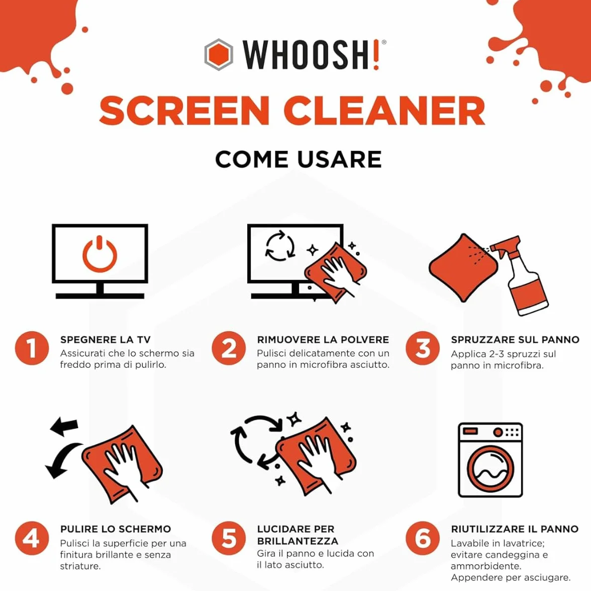 WHOOSH! Screen Shine Duo Kit 8ml+100ml Spray Pulizia Schermo per Laptop, Occhiali, MacBook