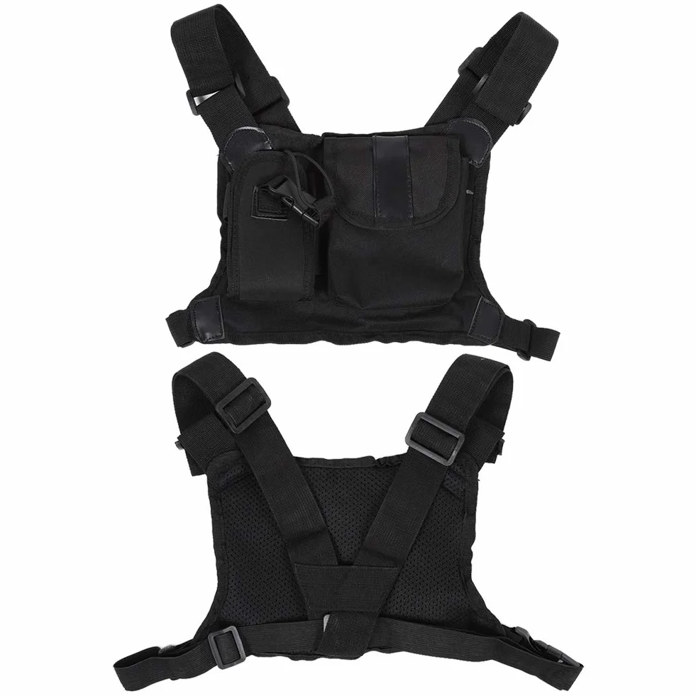 Walkie Talkie Chest Pocket Harness Borse Nylon Regolabile Universale