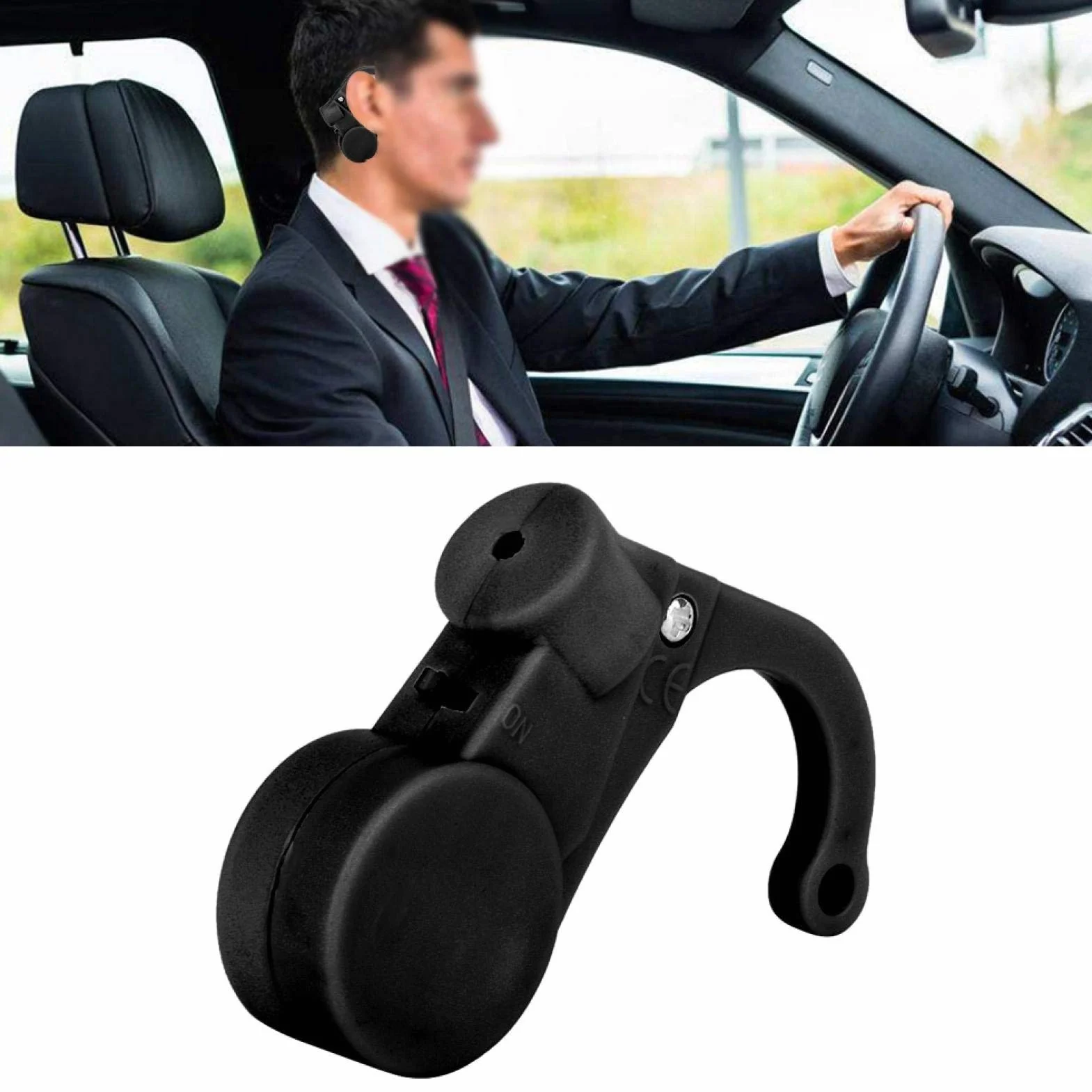 Allarme del sonno del conducente Dispositivo anti-sonno per guida sicura auto appeso all'orecchio Nero