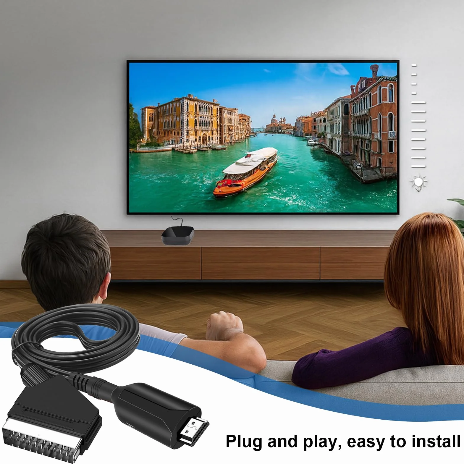 Menibeuty SCART a HDMI convertitore con cavo SCART HDMI HDTV STB