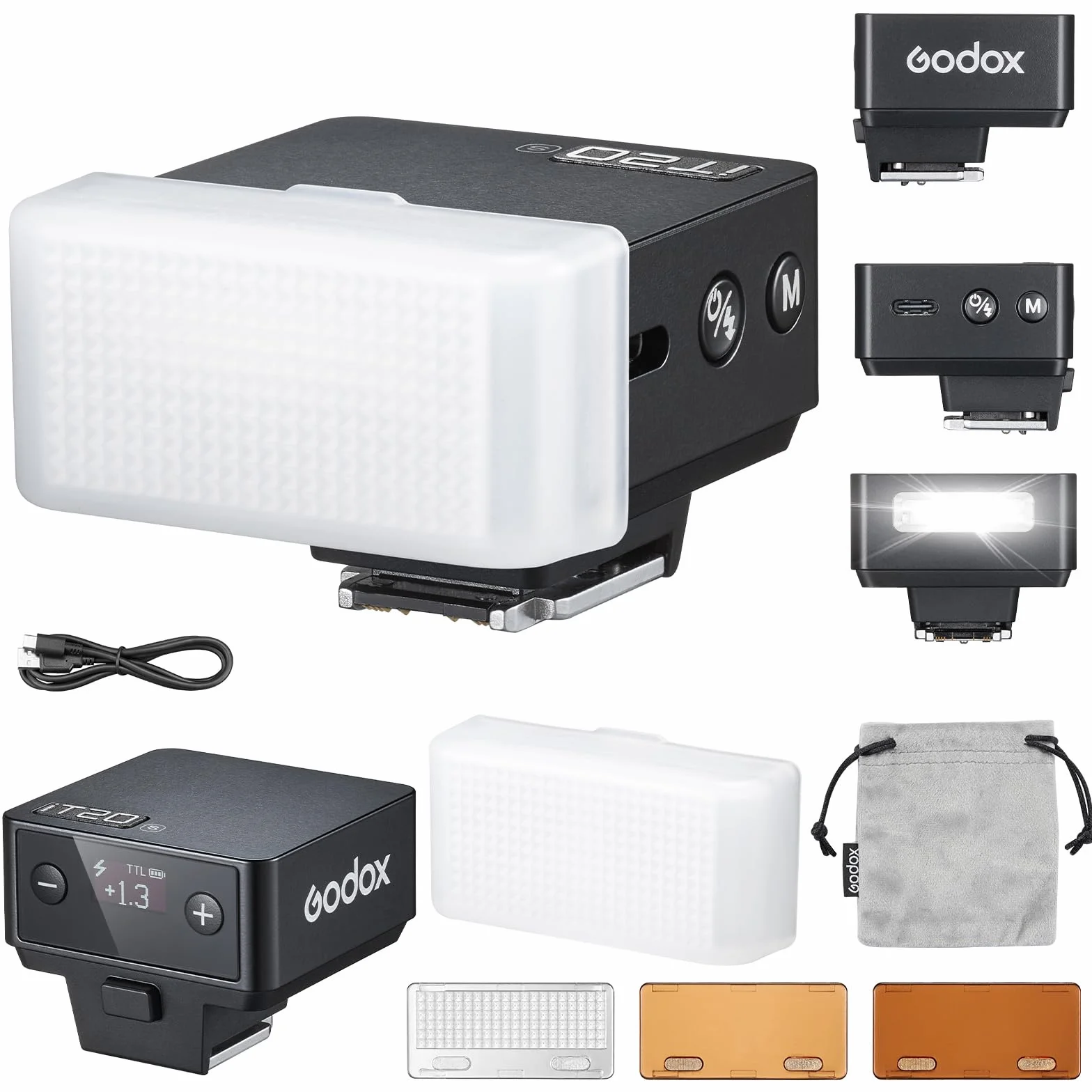 Godox iT20-S iT20 S Speedlite Flash TTL 6 Livelli Potenza Hot Shoe per Sony DSLR Nero