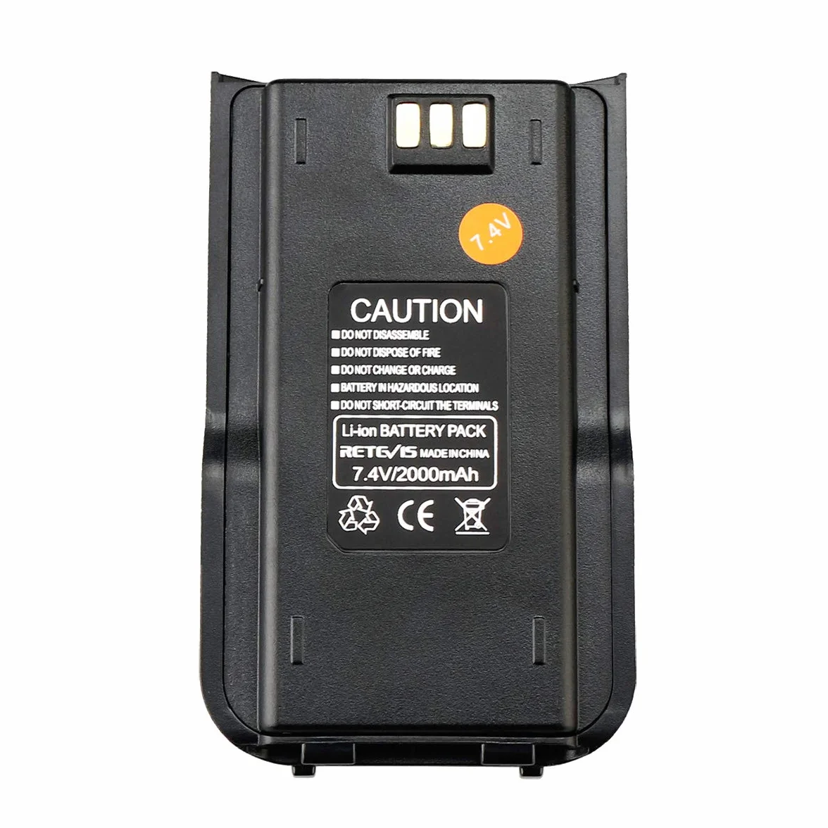 Retevis Batteria agli ioni di litio 2000 mAh 7,4 V per radio RT3 RT3S DMR Walkie Talkie TYT MD-380 (1 pezzo, nero)