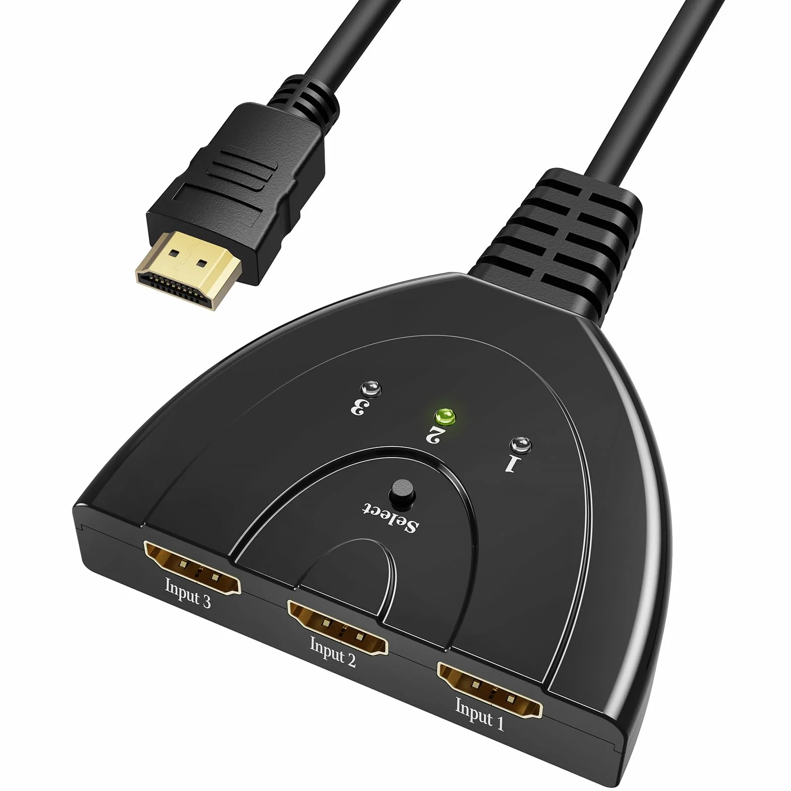 Gana HDMI Switch 3 In 1, Commutatore HDMI 4K UHD 30Hz Full HD 1080p 60Hz 3D Manuale Compatto