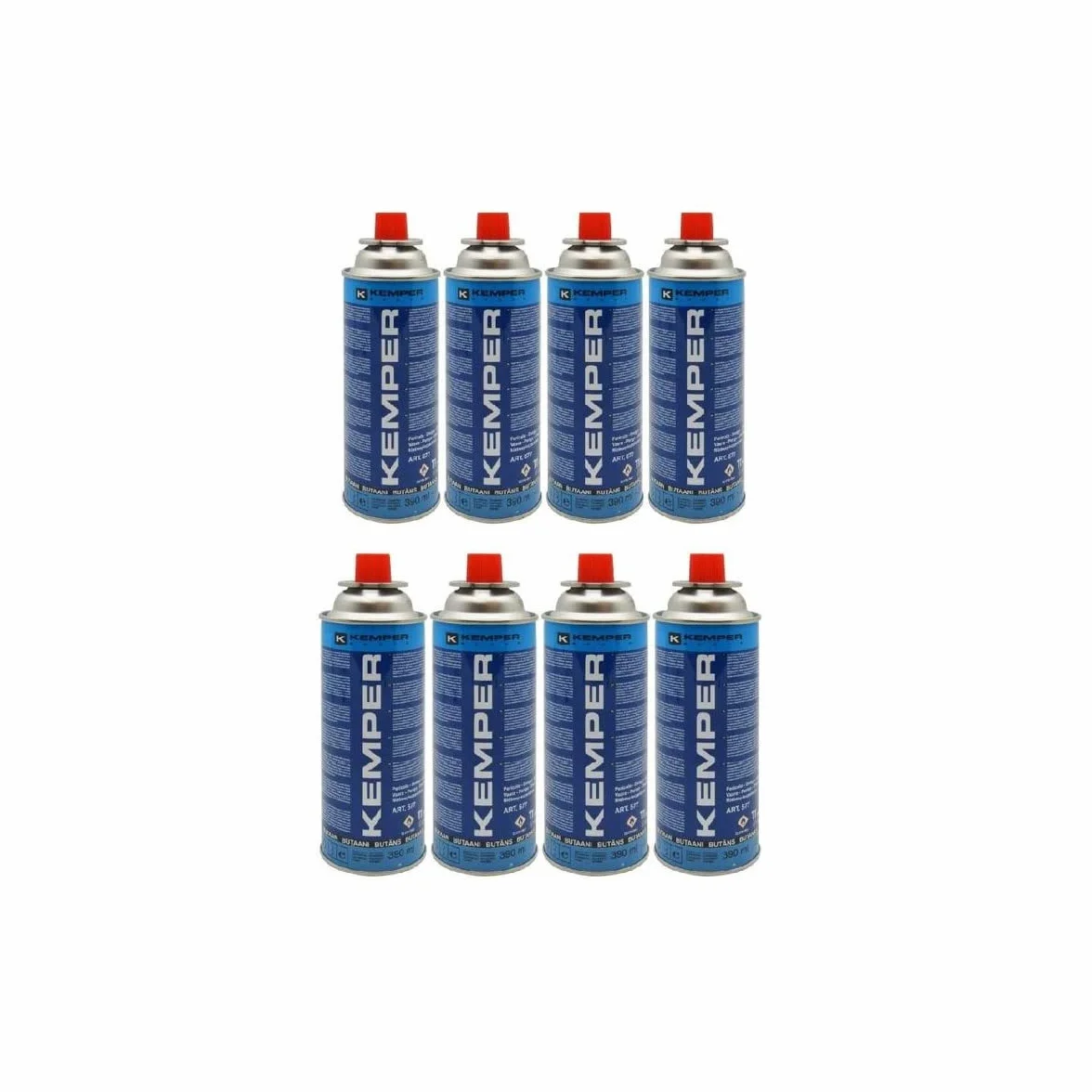 Kemper 577 Bomboletta Cartuccia a Gas 390 ml 227 gr 8 Pezzi per Stufette e Fornelli Portatili