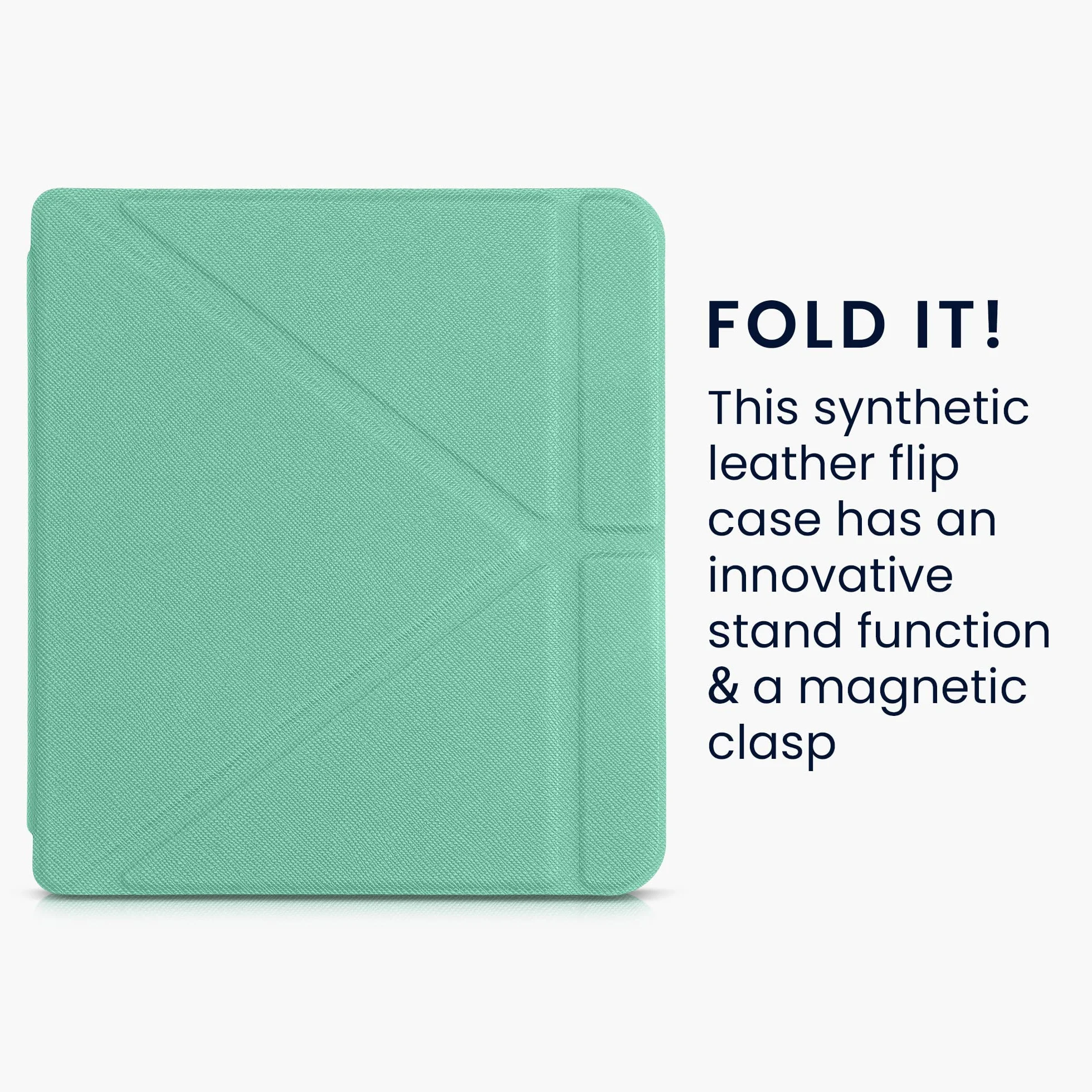 kwmobile Pieghevole Custodia Compatibile Kobo Libra 2 Cover Magnetica Pelle PU eReader Stand Menta