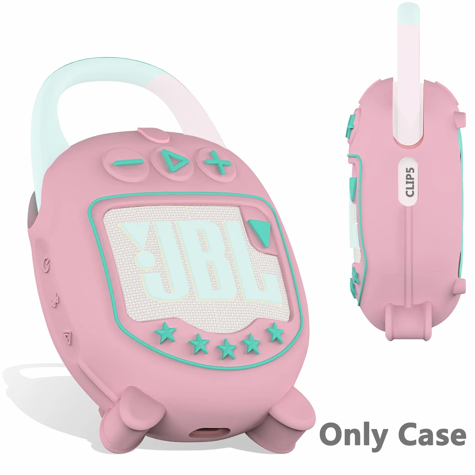 Custodia in silicone per JBL Clip 5 Ultra protettiva per altoparlante Bluetooth portatile rosa