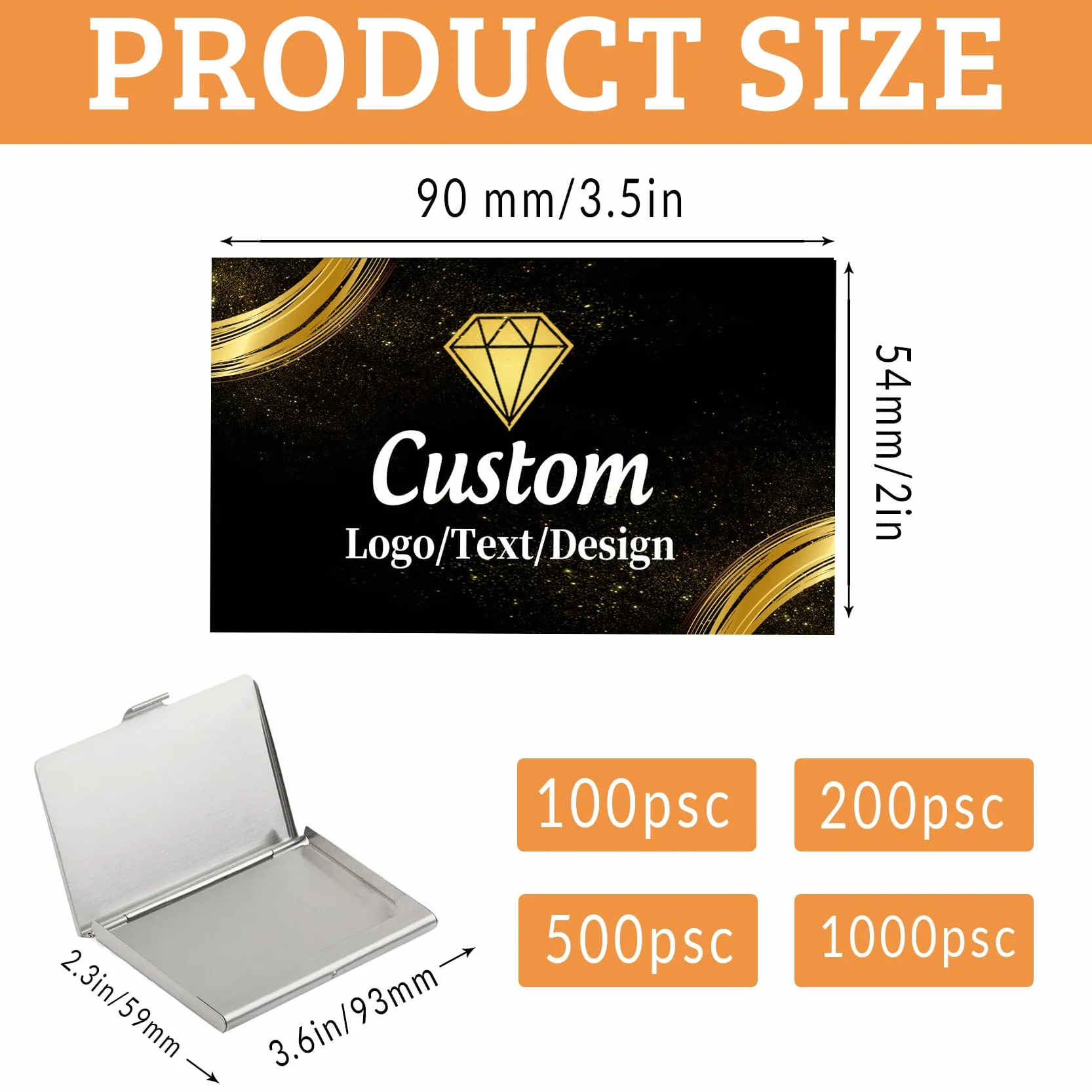 Biglietti da Visita Personalizzati Impermeabili 90x54mm Fronte Retro con Logo/Foto/Testo