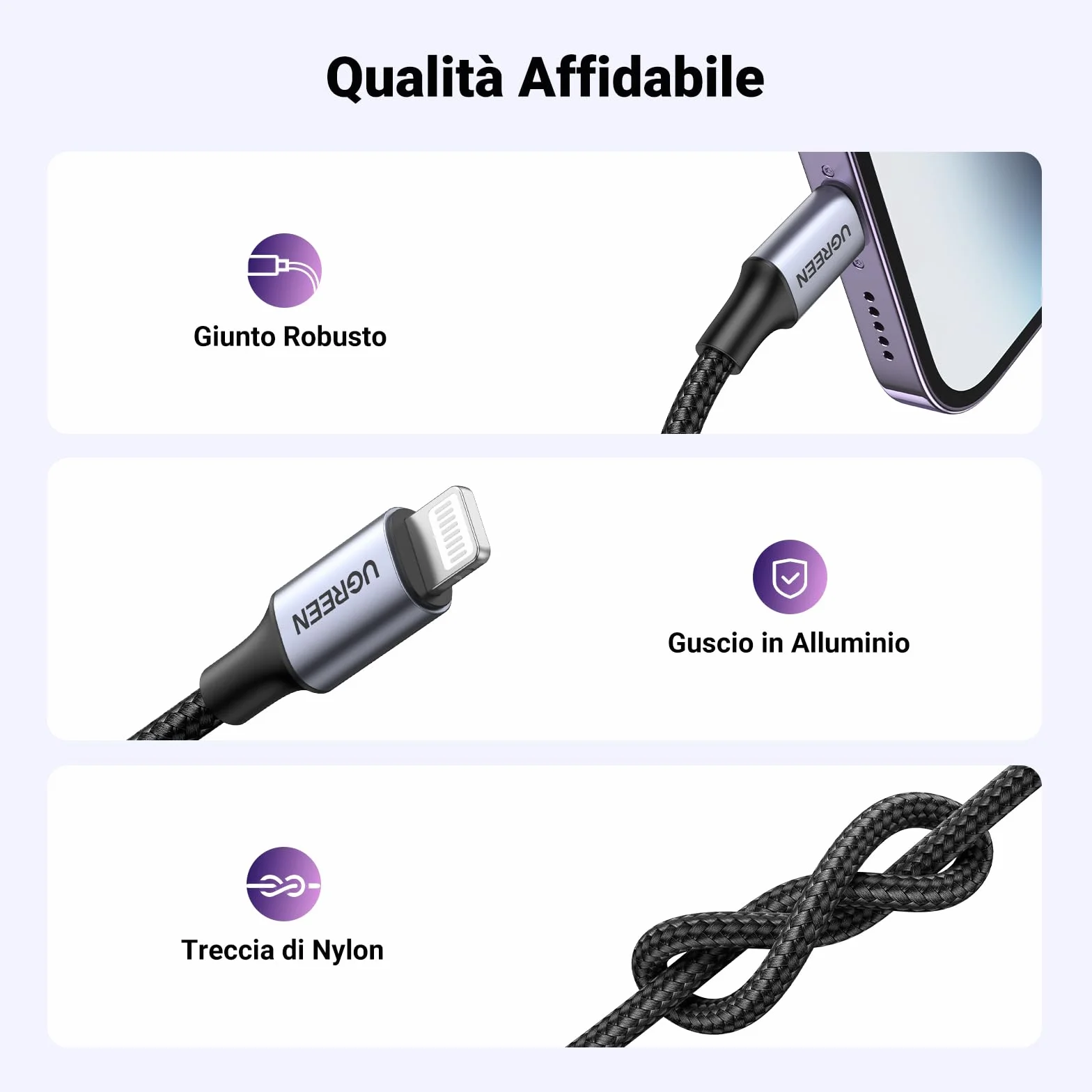 UGREEN Adattatore Cuffie MFi Certificato Cavo Lightning a Jack 3.5mm Compatibile con iPhone 14 Pro Max 13 12 Mini 11 SE XR XS Grigio