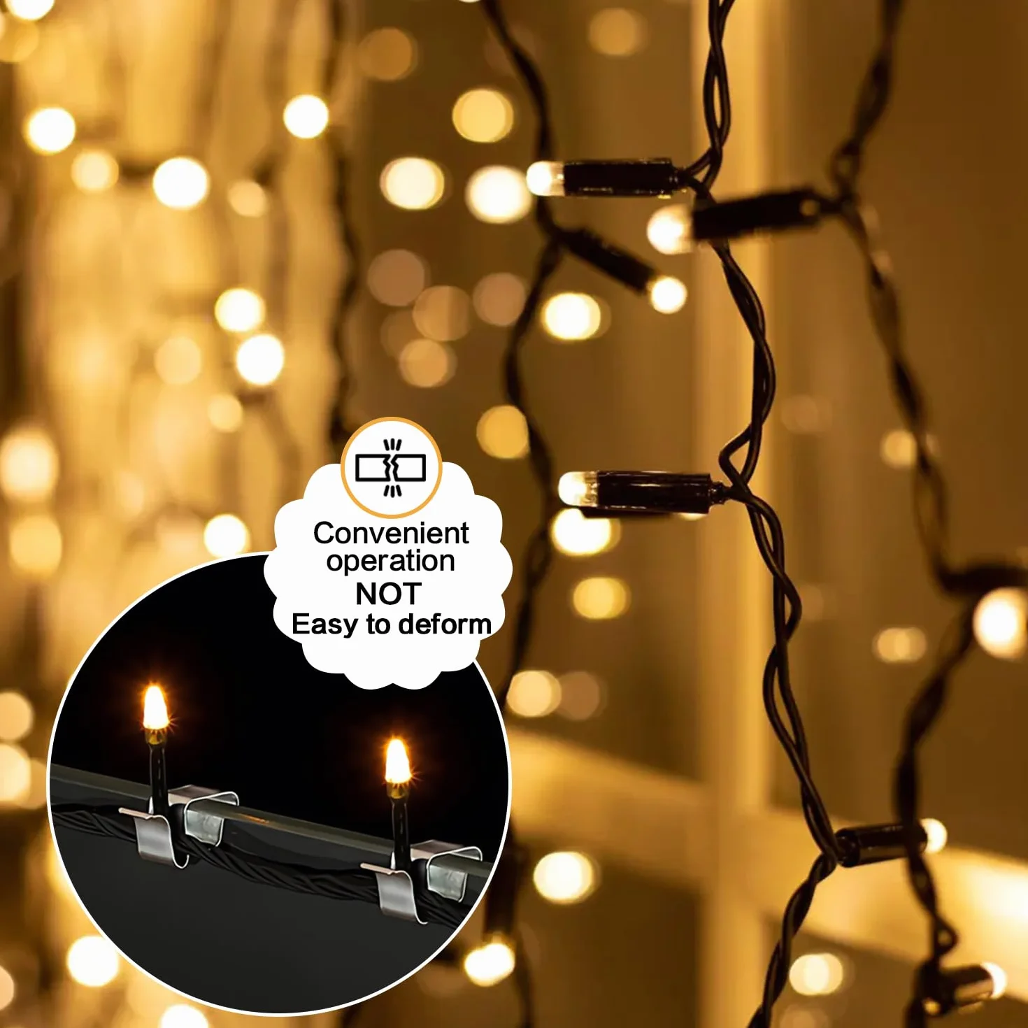 100 Pezzi Ganci per Grondaia per Catena Luminosa Decorazione Natalizia Giardino