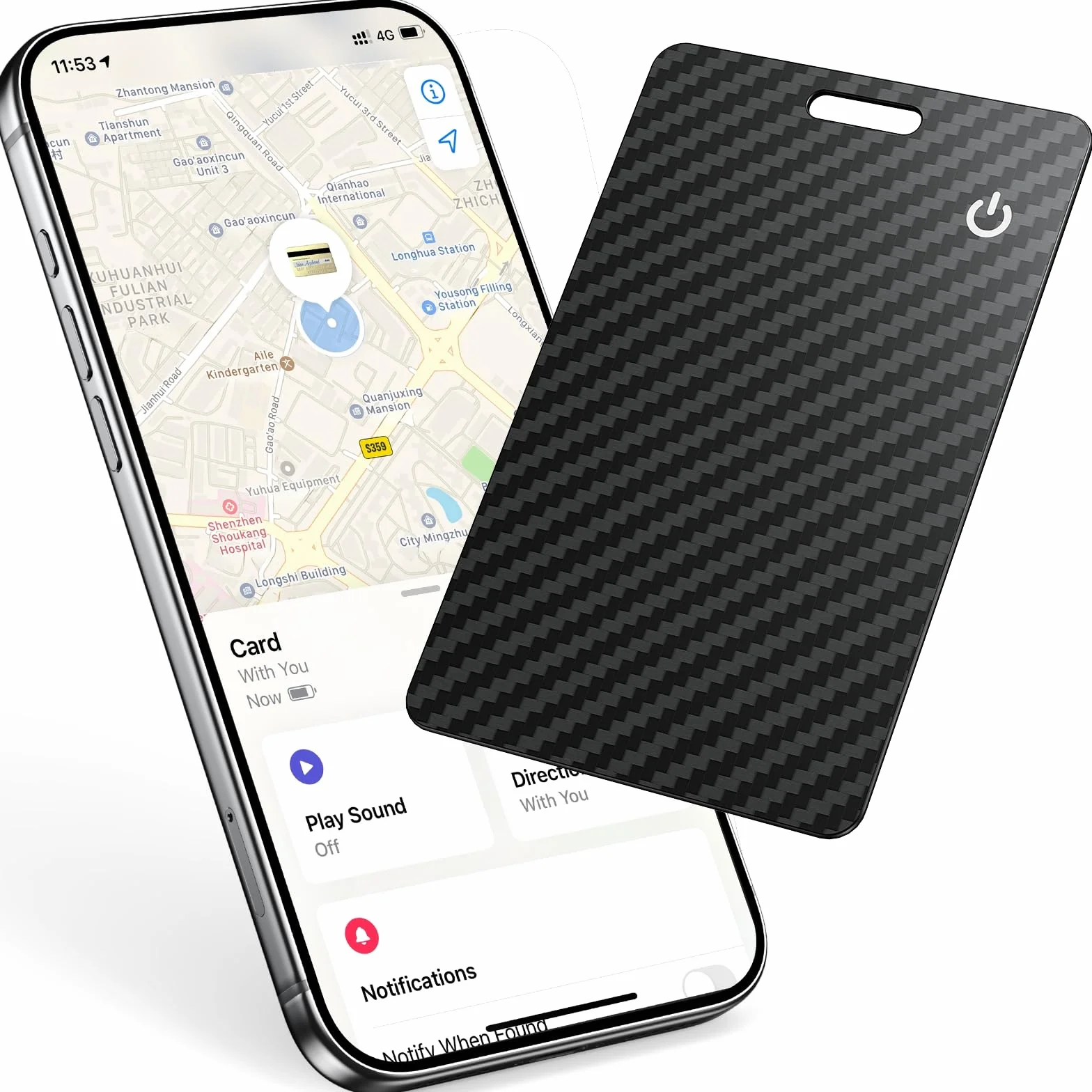 Smart Air Tracker Card Tag Ricaricabile Wallet Tracking Card Compatibile con Apple Dov'è, Localizzatore Portafoglio sottile 1,7 mm