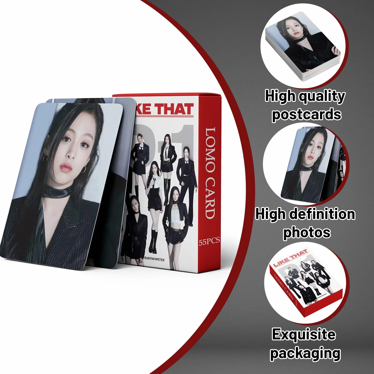 Baby-Monster Kpop Album "like that" fotografico 55 PCS con mostro del bambino motivo