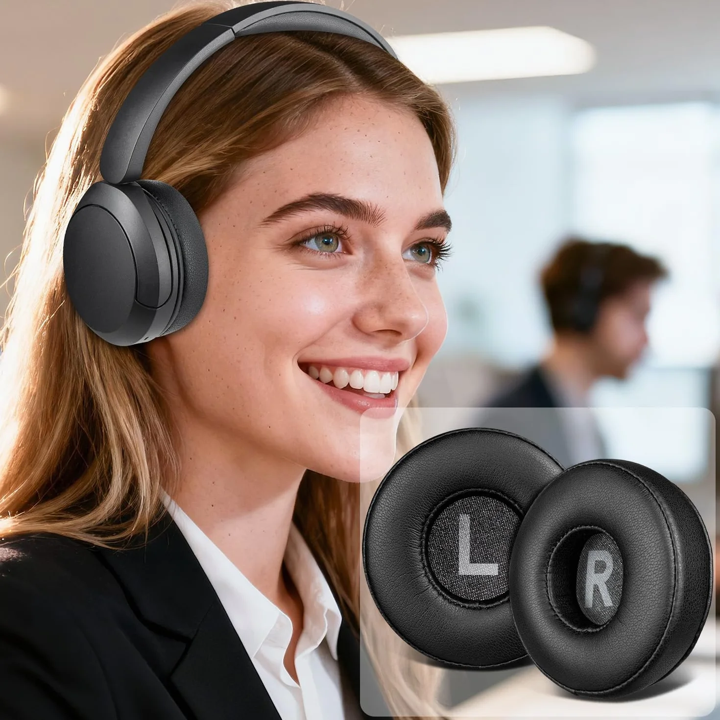 Soulwit Cuscinetti 70mm Ricambio per Sony WH-CH500 MDR-ZX100 Ear Pads Cushions