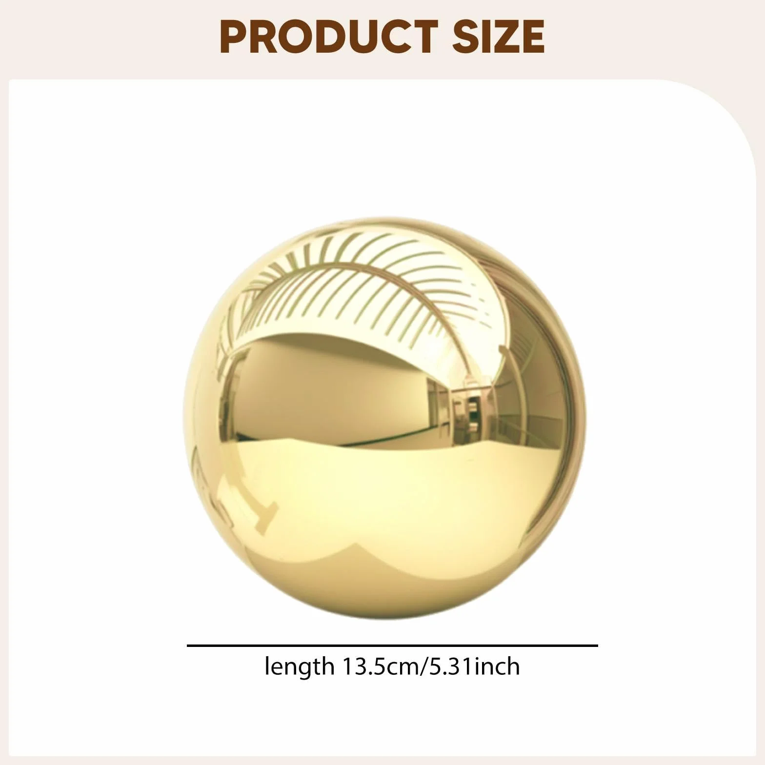 Sfera a Specchio Decorativa in Acciaio Inossidabile, Sfera in Metallo, Decorazione per Esterni, casa, 13.5 Cm