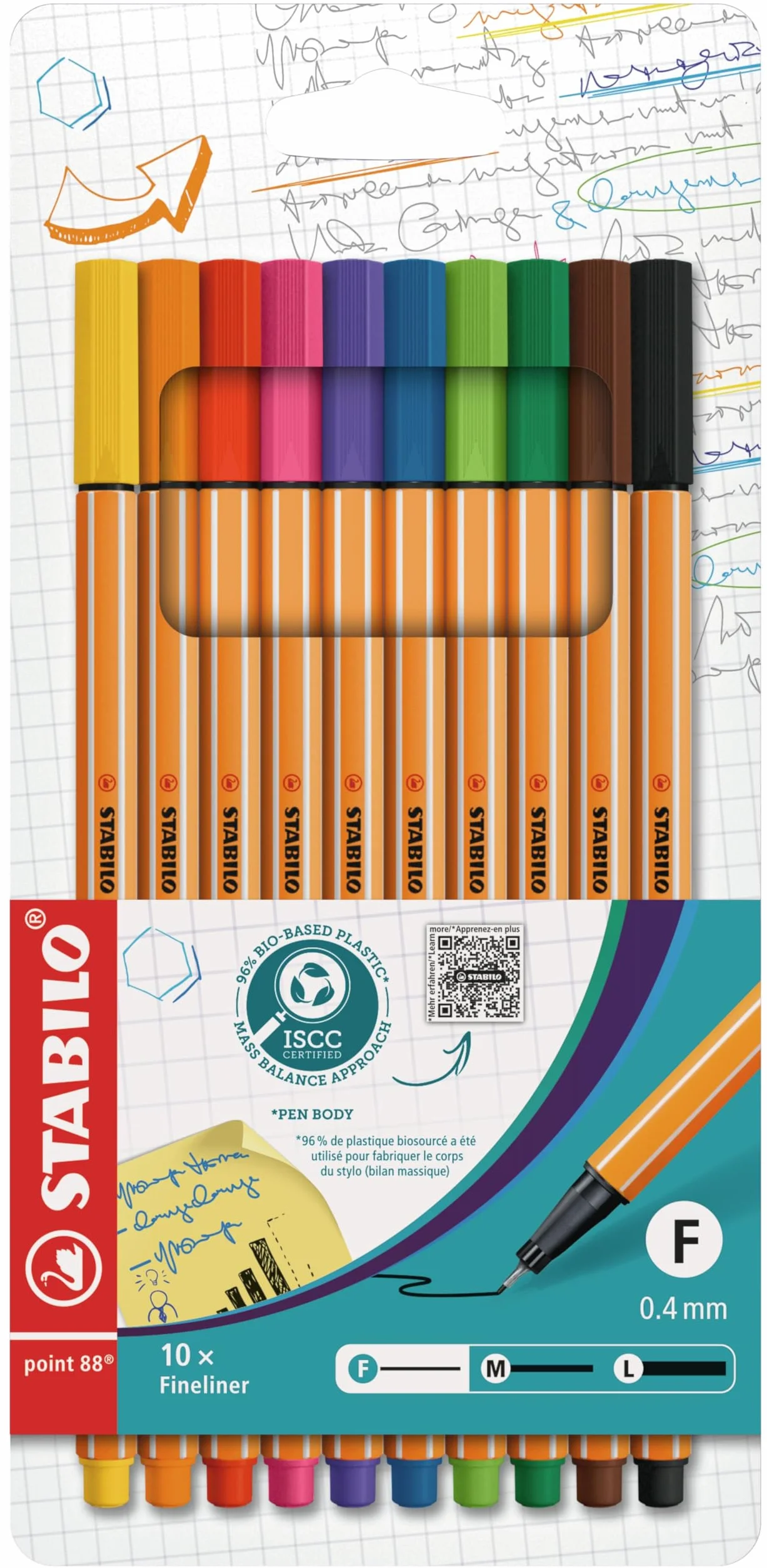 STABILO point 88 Fineliner Astuccio da 10 Colori assortiti