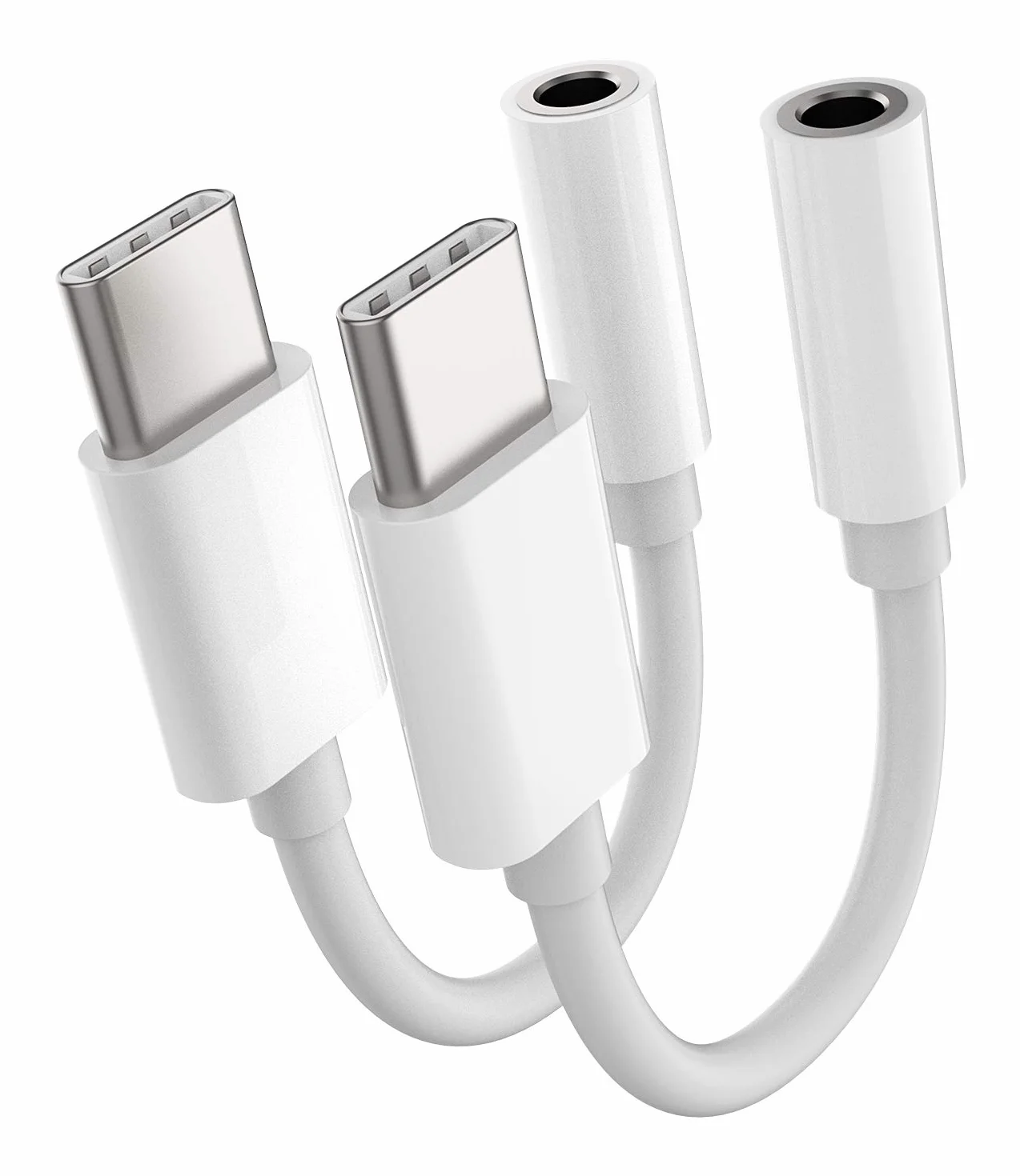 Adattatore USB C a jack 3,5 mm per cuffie dongle AUX per iPhone 16 15 Pro Max Plus iPad Pro Air Mini Samsung Galaxy S24 S23 S22 S20 Ultra - Confezione da 2