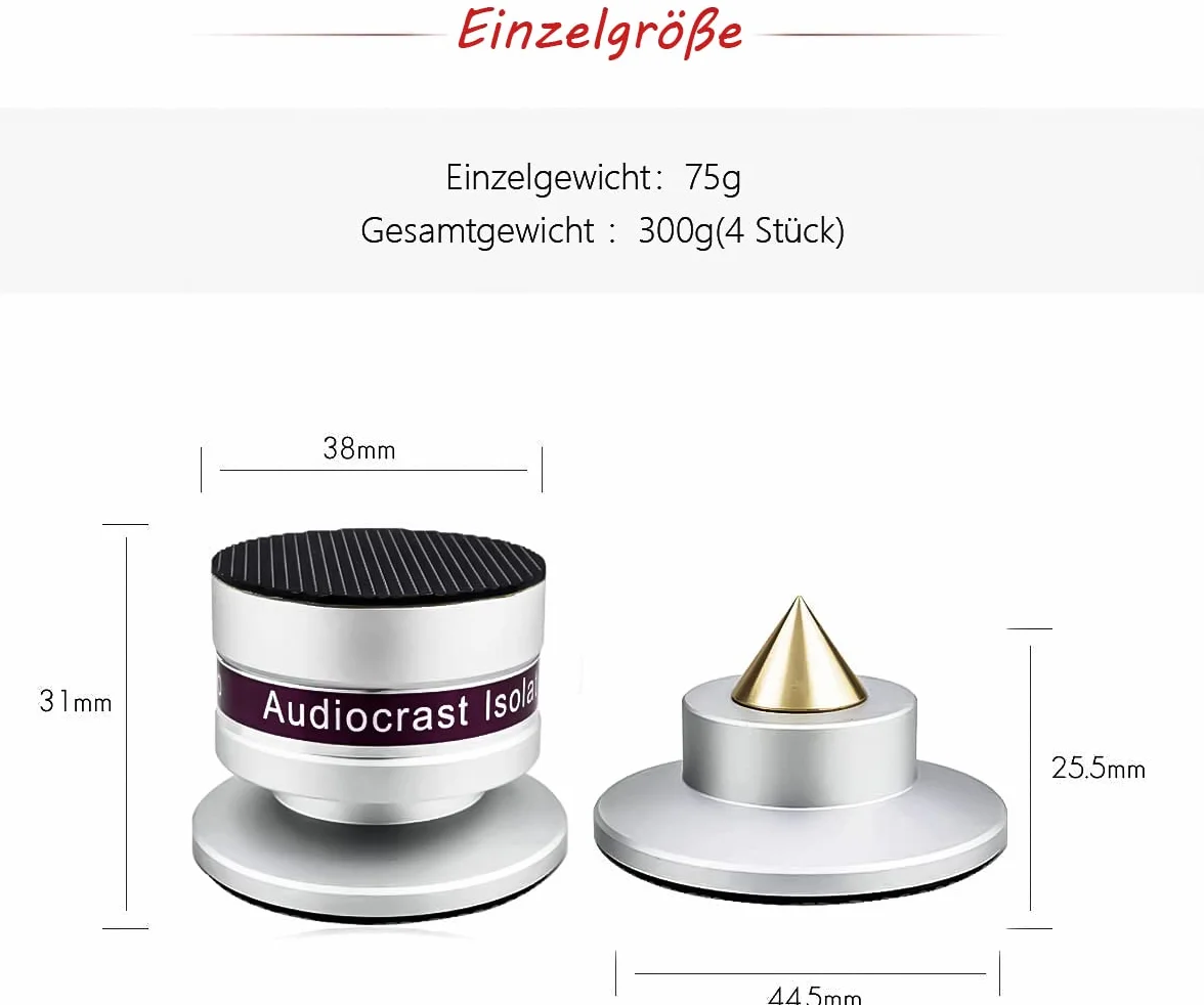 Tertullus Set 4 punte subwoofer regolabili altezza sottobicchieri piedini HiFi altoparlanti carico 50 kg