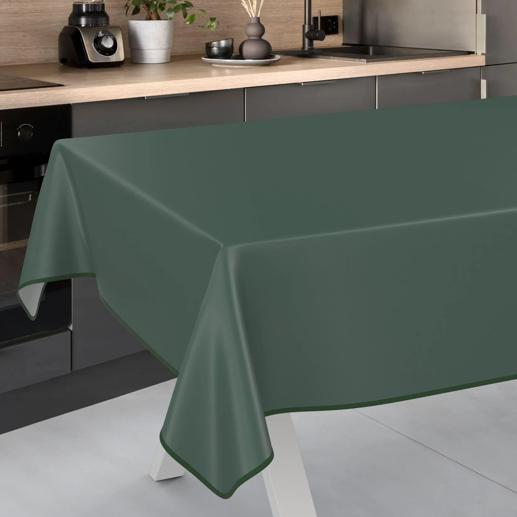 Tovaglia cerata lavabile 180 x 100 cm verde abete