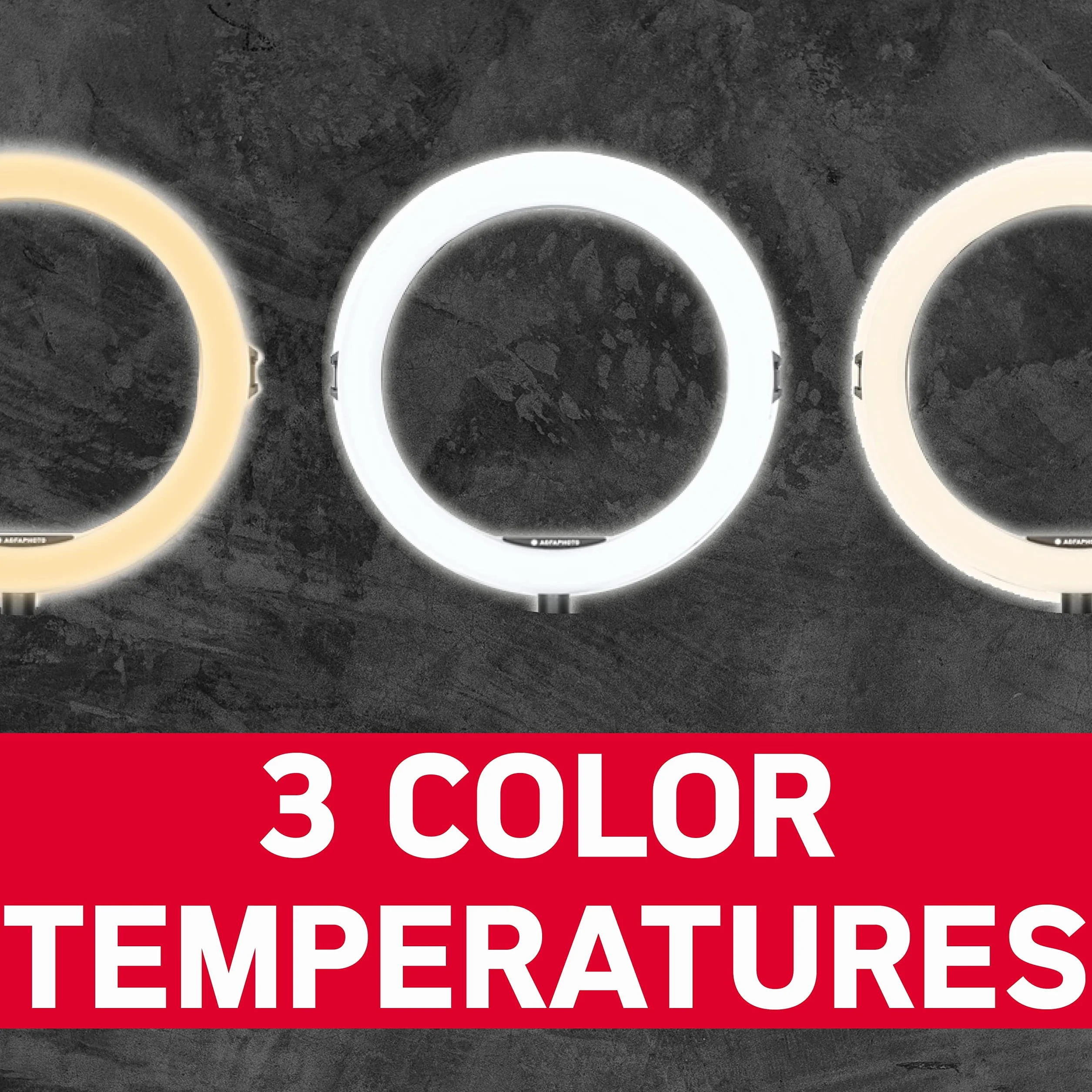 AgfaPhoto Realiview ARL11XL 11" LED Ring Light with Tripod 45-155 cm for Video Photo Smartphone
