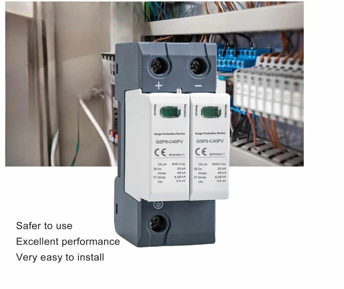 Scaricatore di Sovratensione GSP9-C40 2P 40kA 600VDC per Fotovoltaici e Bassa Tensione