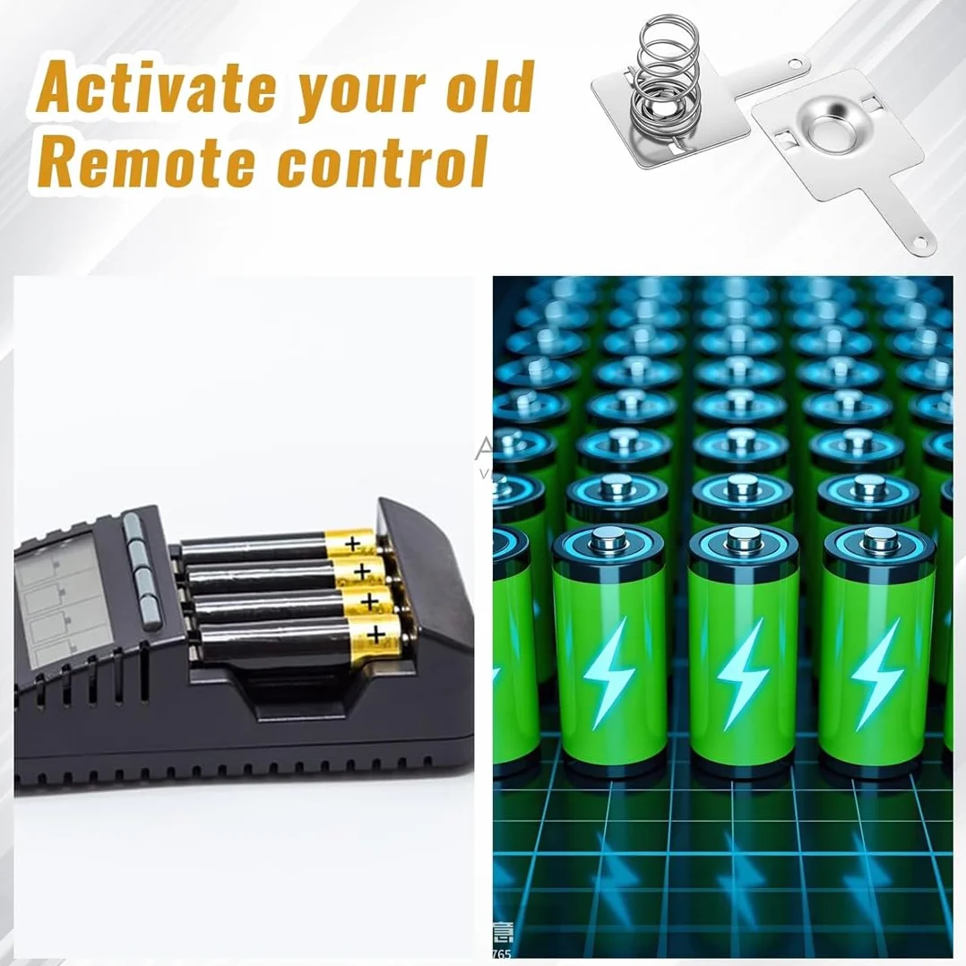 HAGNA 24 Set Positivo A Negativo Molla Contatto Piastra, 24 Pezzi Aa Batteria Piastra 28Mmx11Mm E 24 Coppie Aa Batteria Piastra 13Mmx11Mm