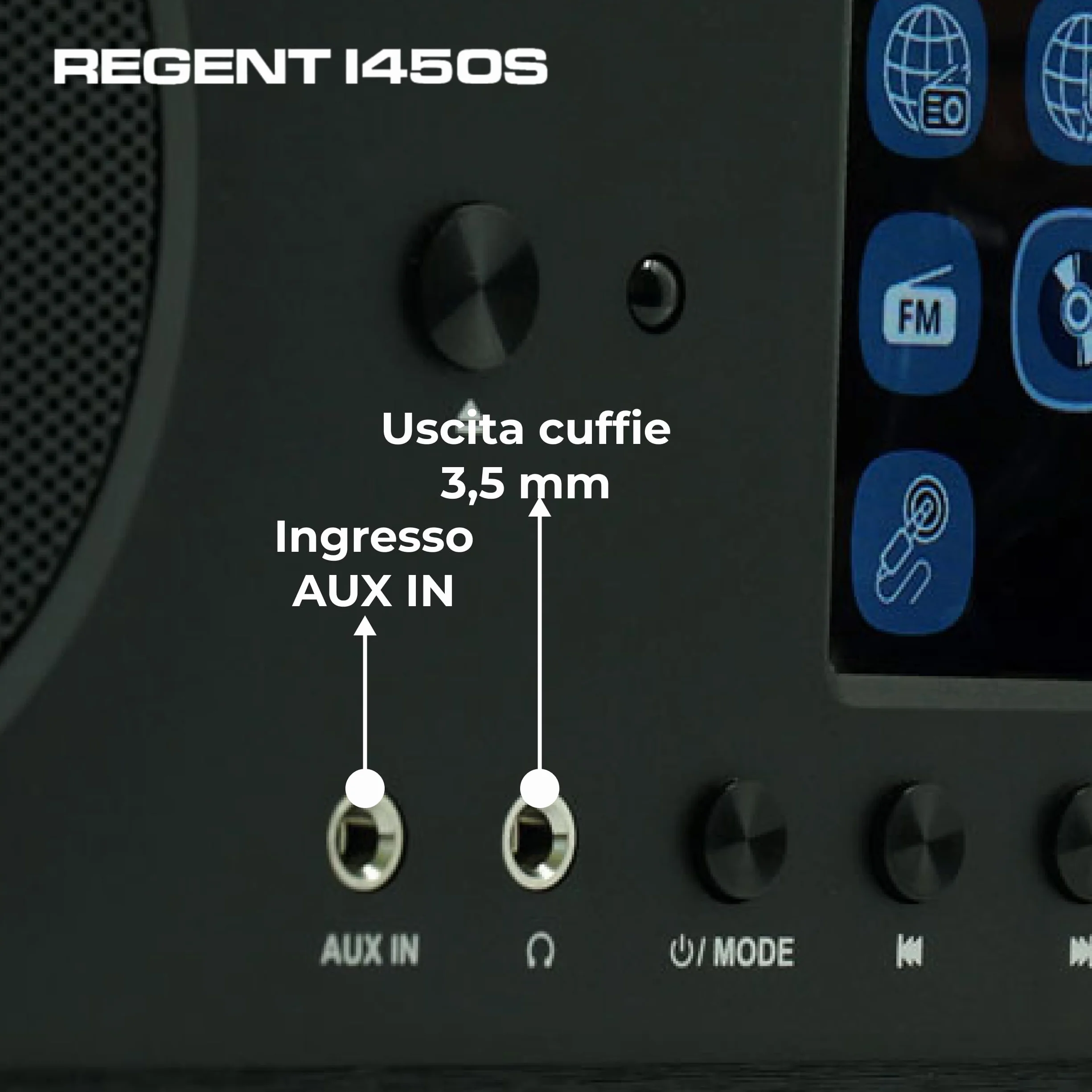 Ferguson Regent i450s DAB+ Digital Internet Radio with Spotify Connect, Bluetooth, AUX, USB, Hi-Fi Home Stereo, Doppio Allarme, Telecomando Nero