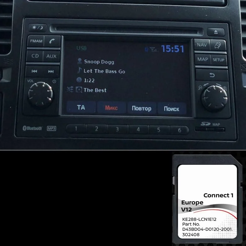 Navigacja GPS Europa 2022 V12 D43BD04-D0120-2001 kompatybilna z Nissan Connect 1