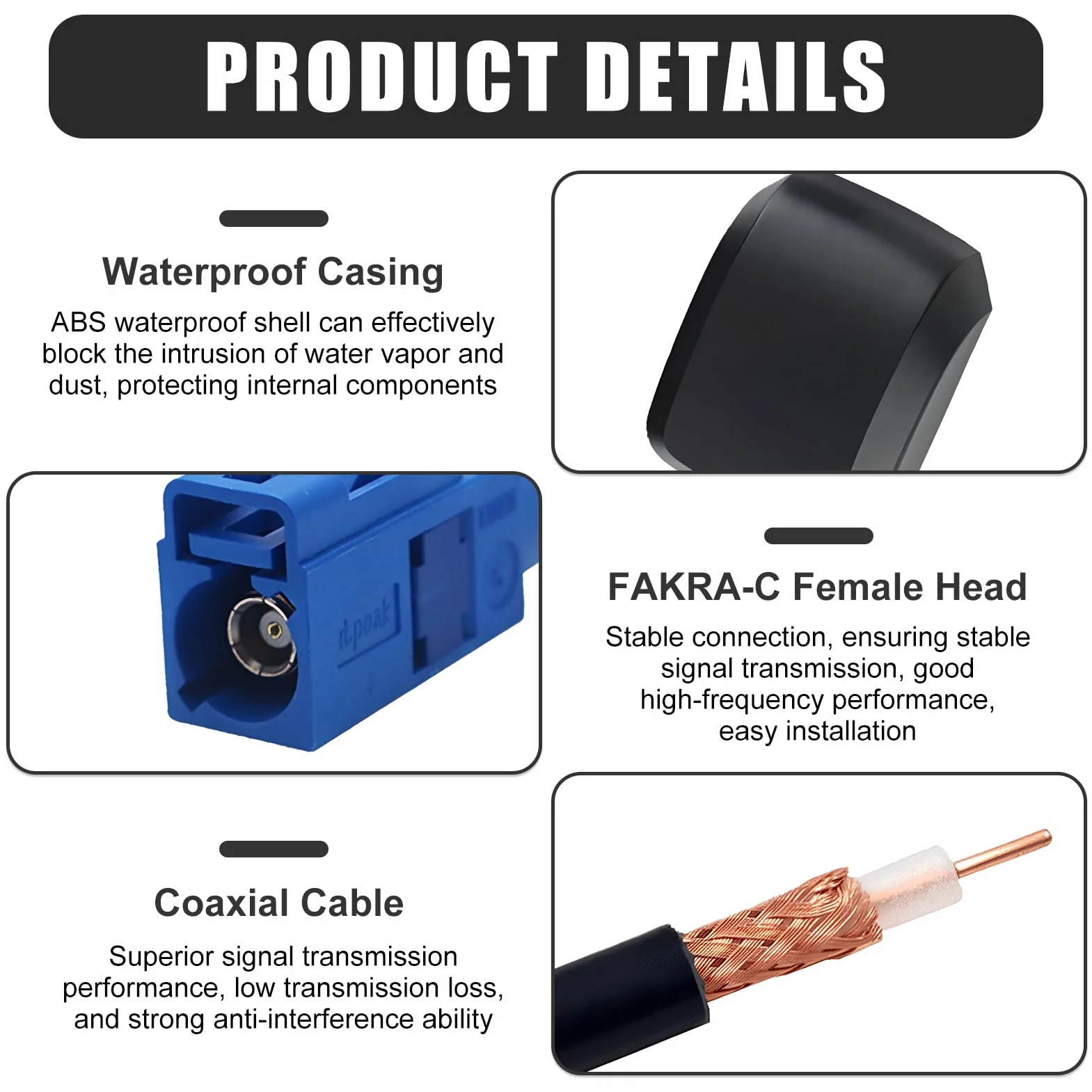 Antenna GPS attiva Fakra C blu cavo 3 m per navigazione veicoli camion barca