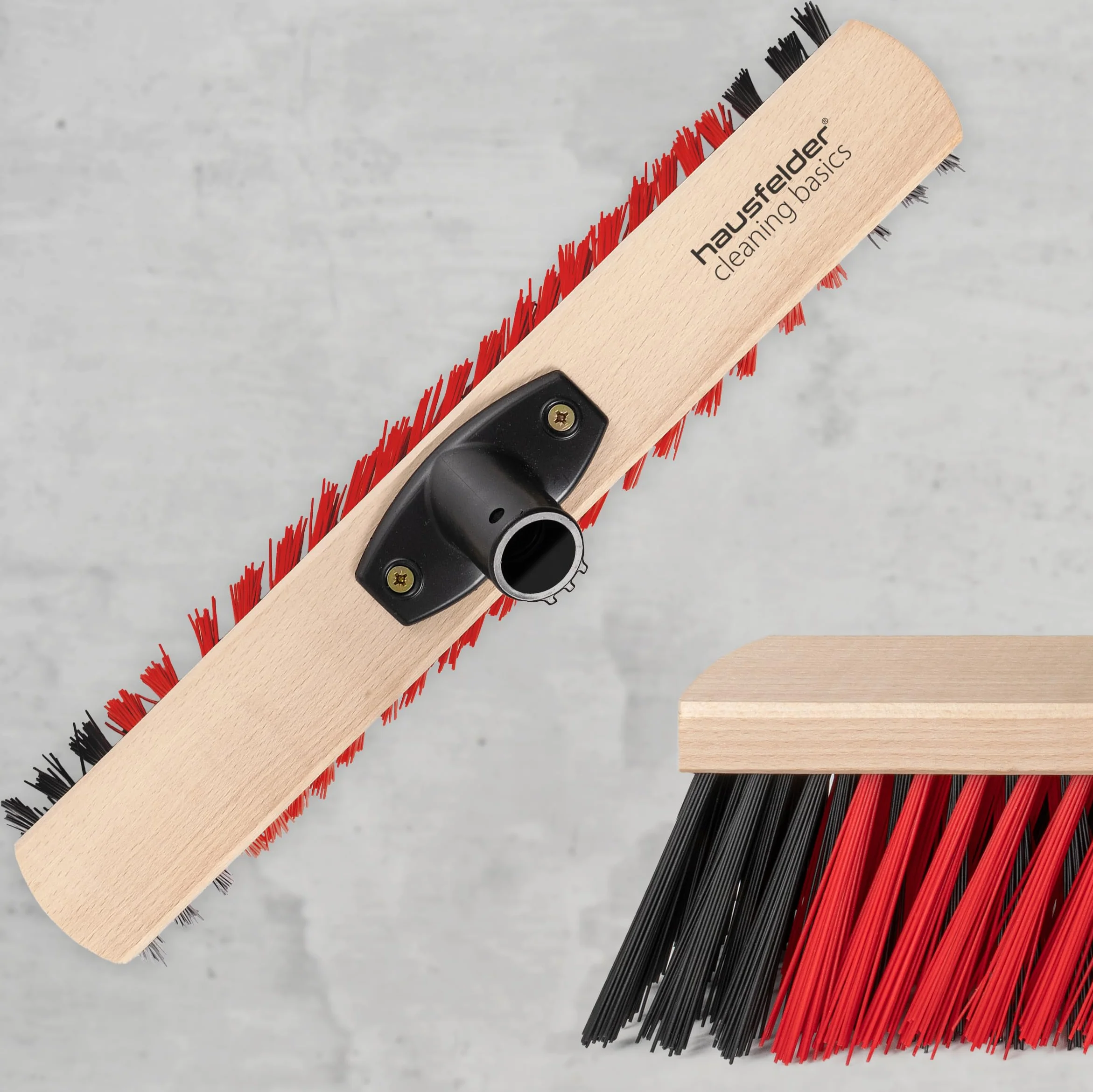 Hausfelder Scopa da esterno larga 40 cm con manico, scopa da giardino resistente larga paletta, scopa industriale per pavimenti
