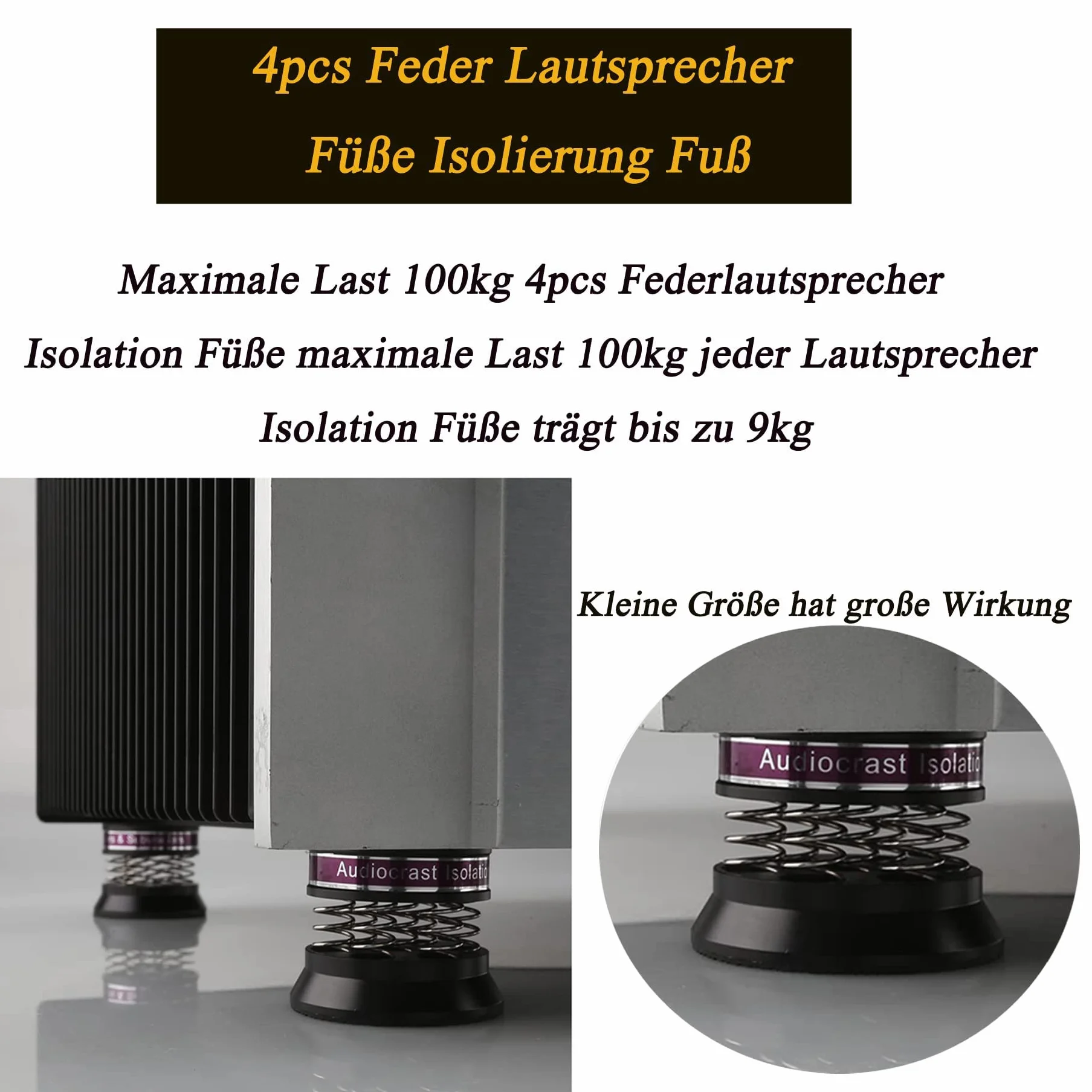 Piedini ammortizzatori HiFi 38,5 mm x 43 mm per altoparlanti subwoofer