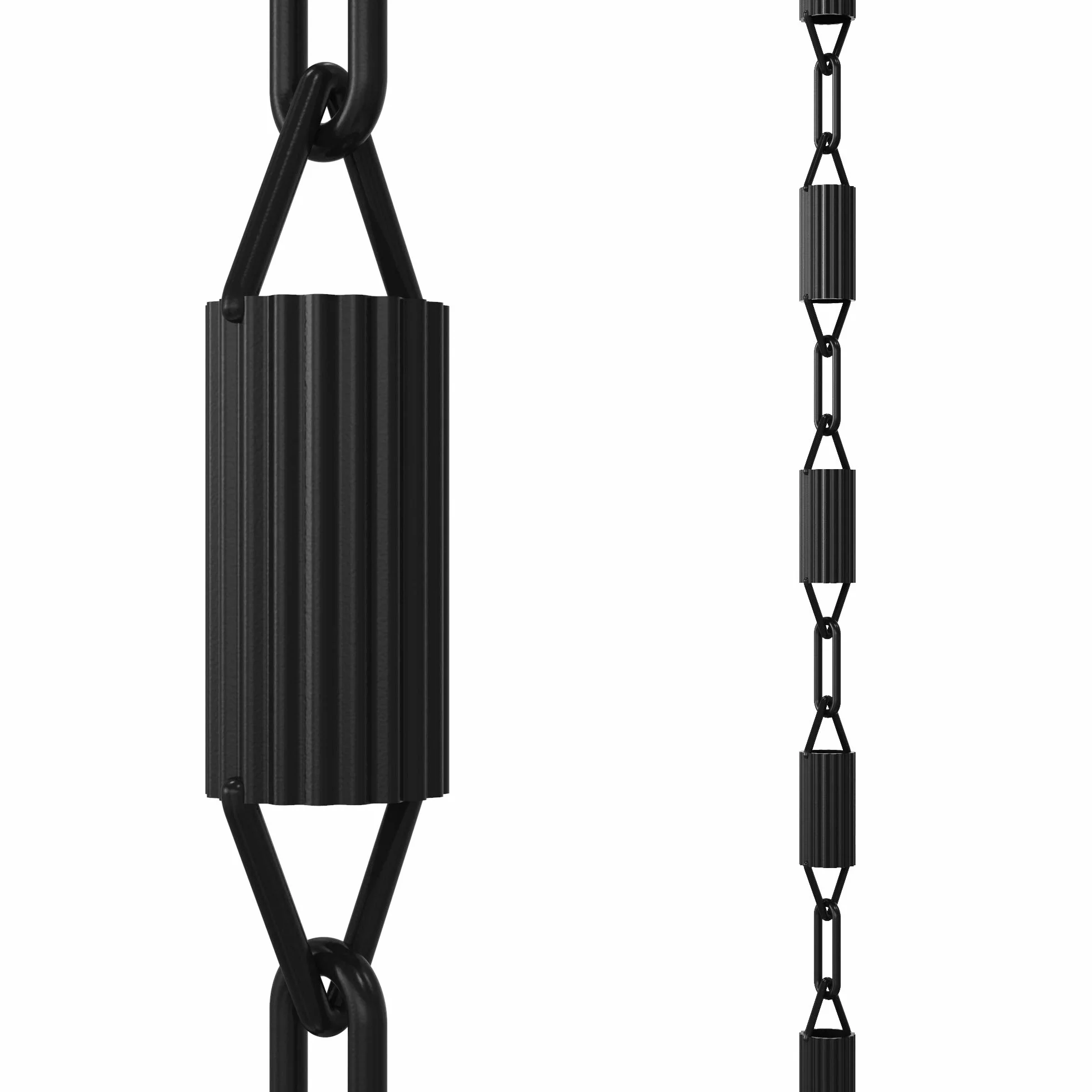 Rain Chains Direct Manicotti Alluminio Verniciato a Polvere Nera 2,5 m Lunghezza Ricambio per Pluviali