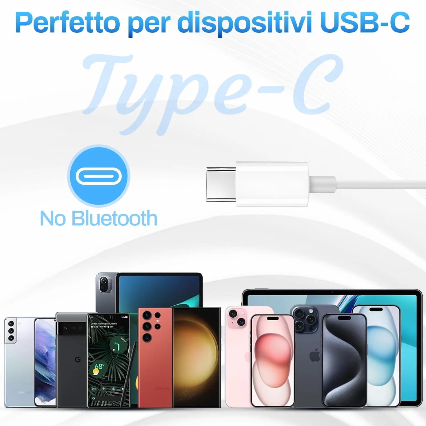 INTOBAS 2 Pack Cuffie USB C per iPhone 16/15 con Microfono, Hi-Fi Stereo Auricolari In-Ear