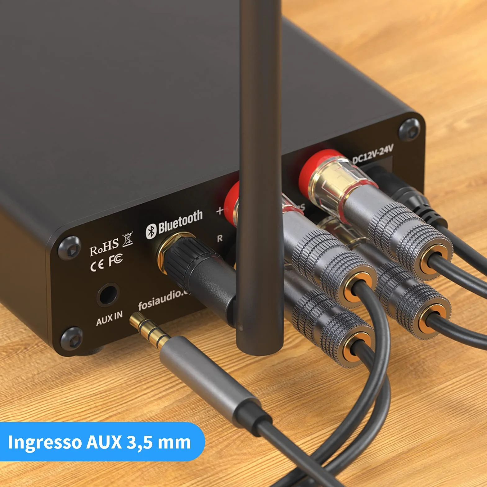 Fosi Audio BT10A Amplificatore Bluetooth 5.0 TPA3116 50Wx2 HiFi Stereo Classe D 2.0 Canali